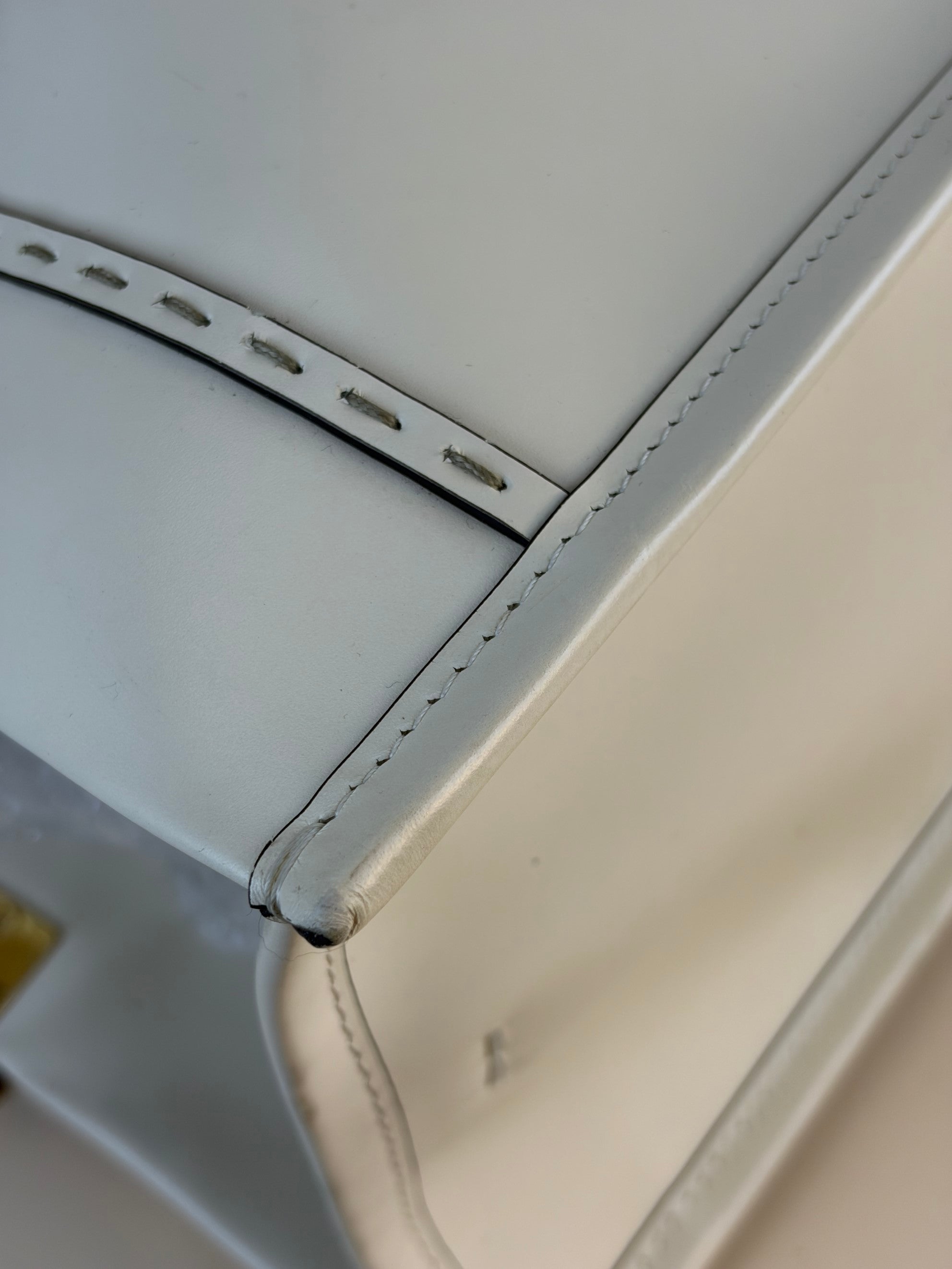 Fendi sunshine off white calfskin medium tote bag