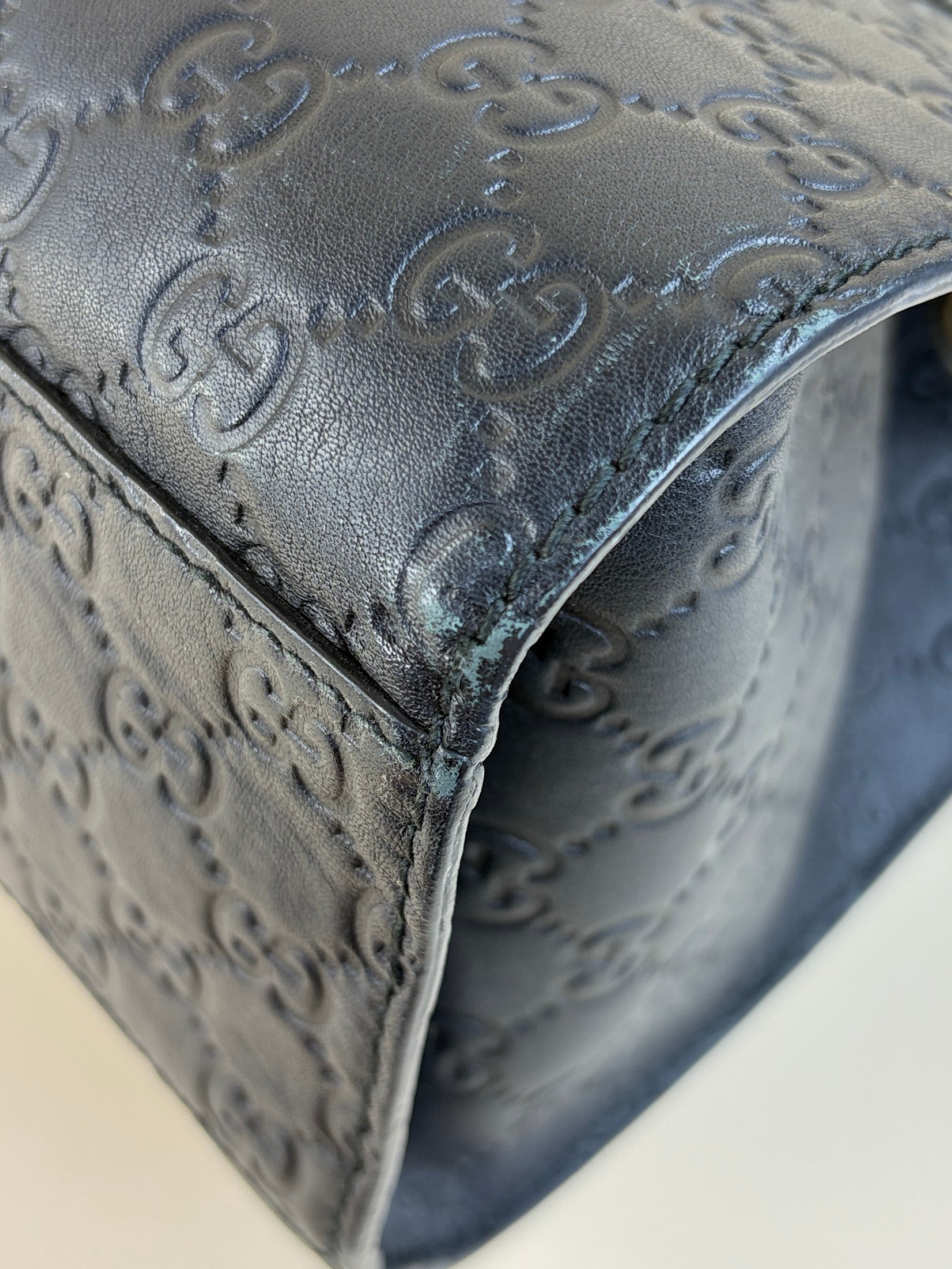Gucci Black Guccissima Large Emily Chain Shoulder Bag