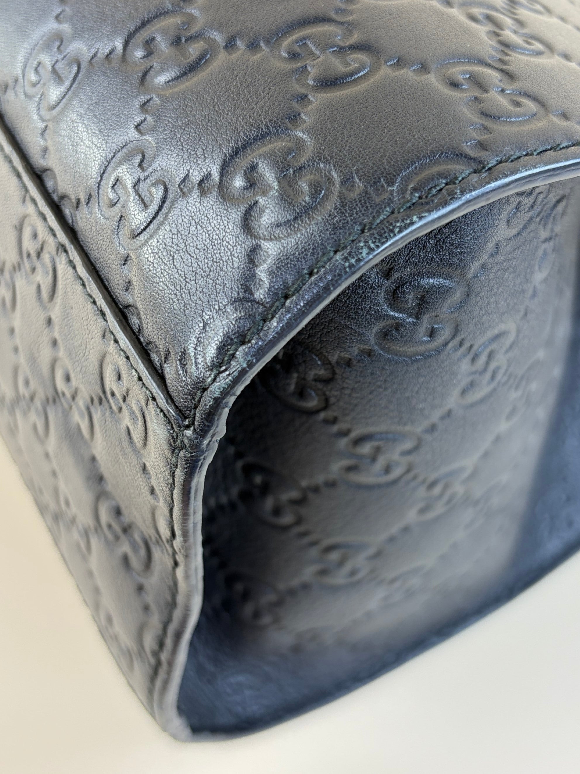 Gucci Black Guccissima Large Emily Chain Shoulder Bag