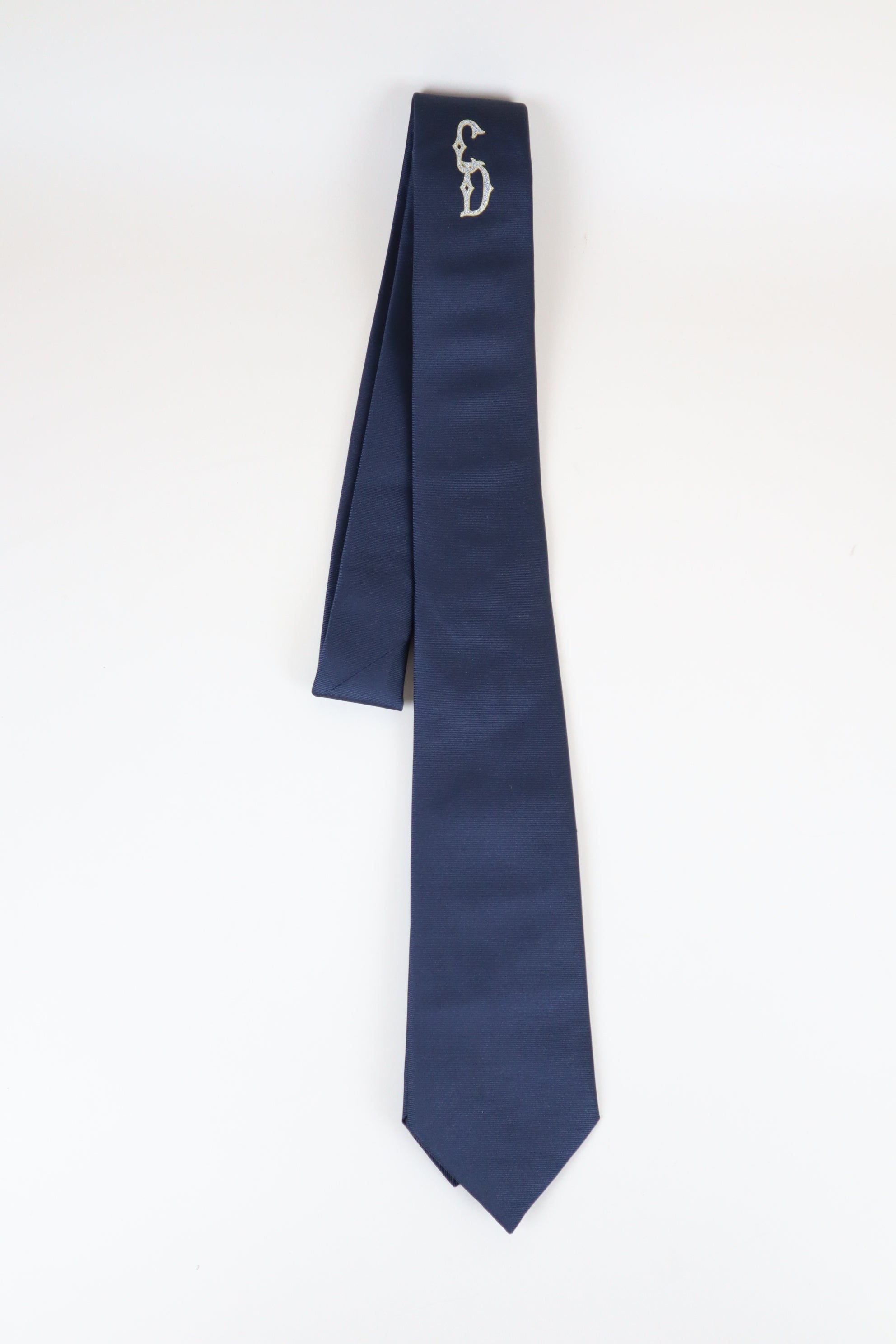 Christian Dior Navy Blue CD Logo Necktie