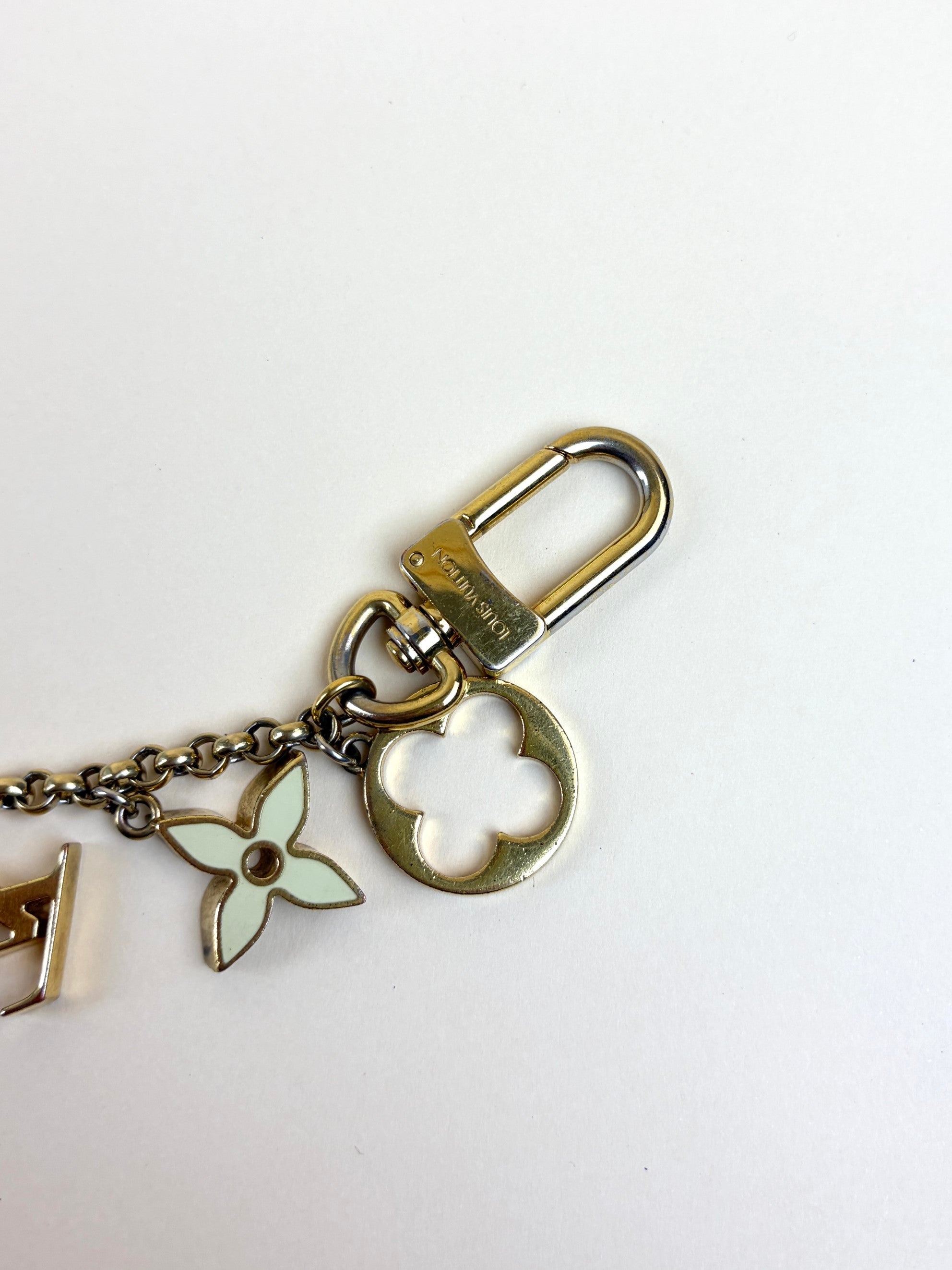 Louis Vuitton Gold Fleur De Monogram Chain Bag Charm