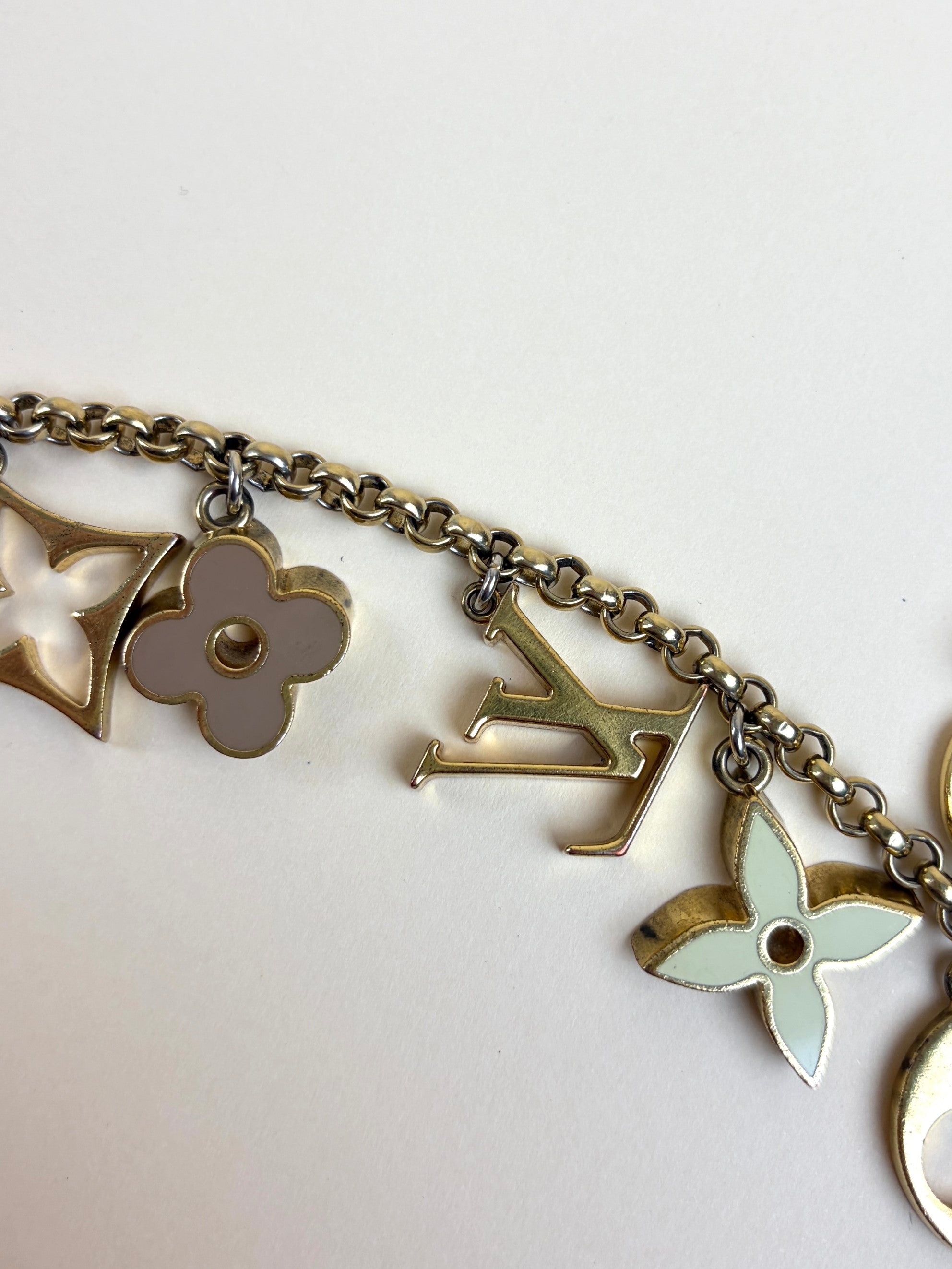 Louis Vuitton Gold Fleur De Monogram Chain Bag Charm