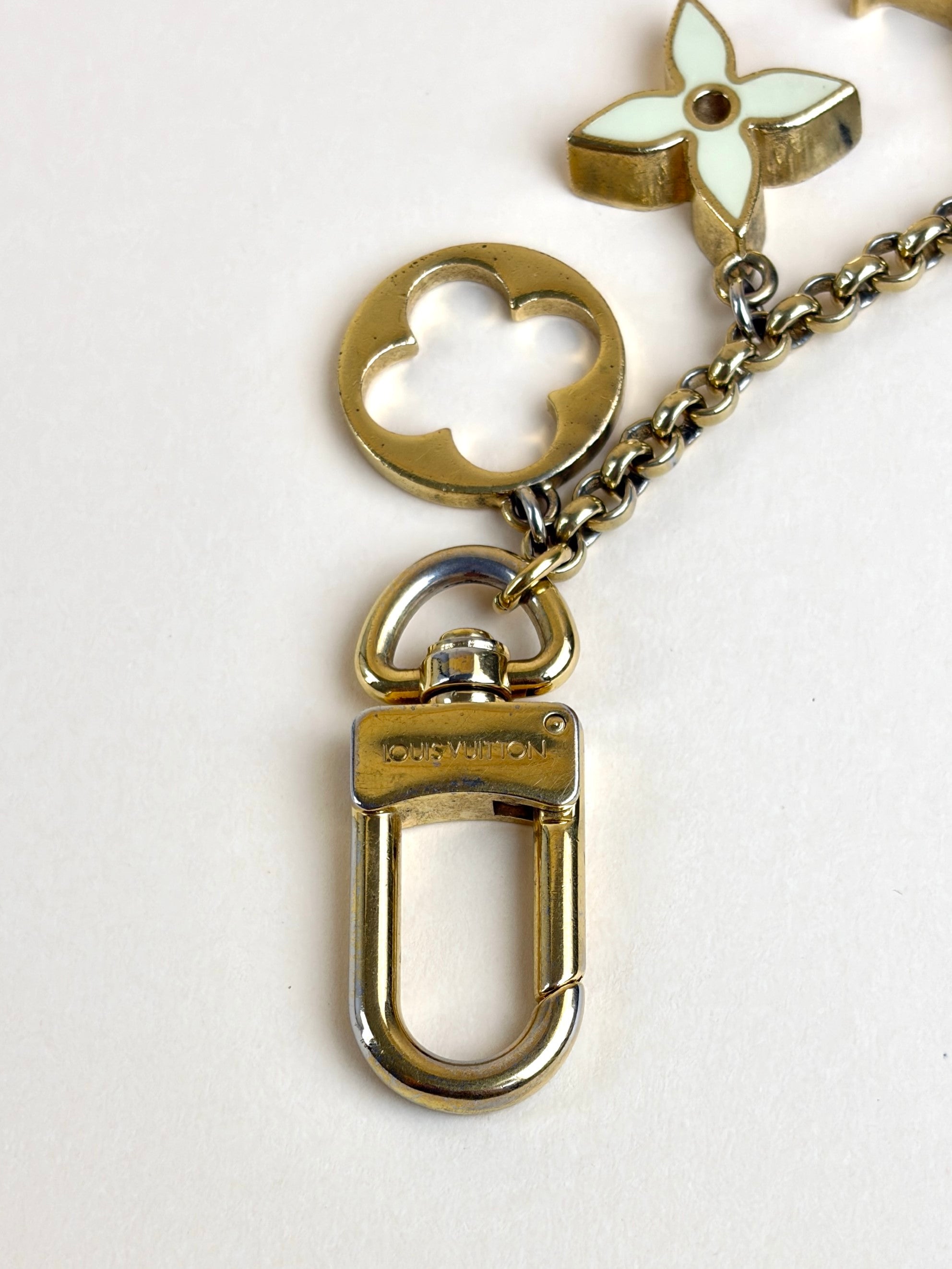 Louis Vuitton Gold Fleur De Monogram Chain Bag Charm