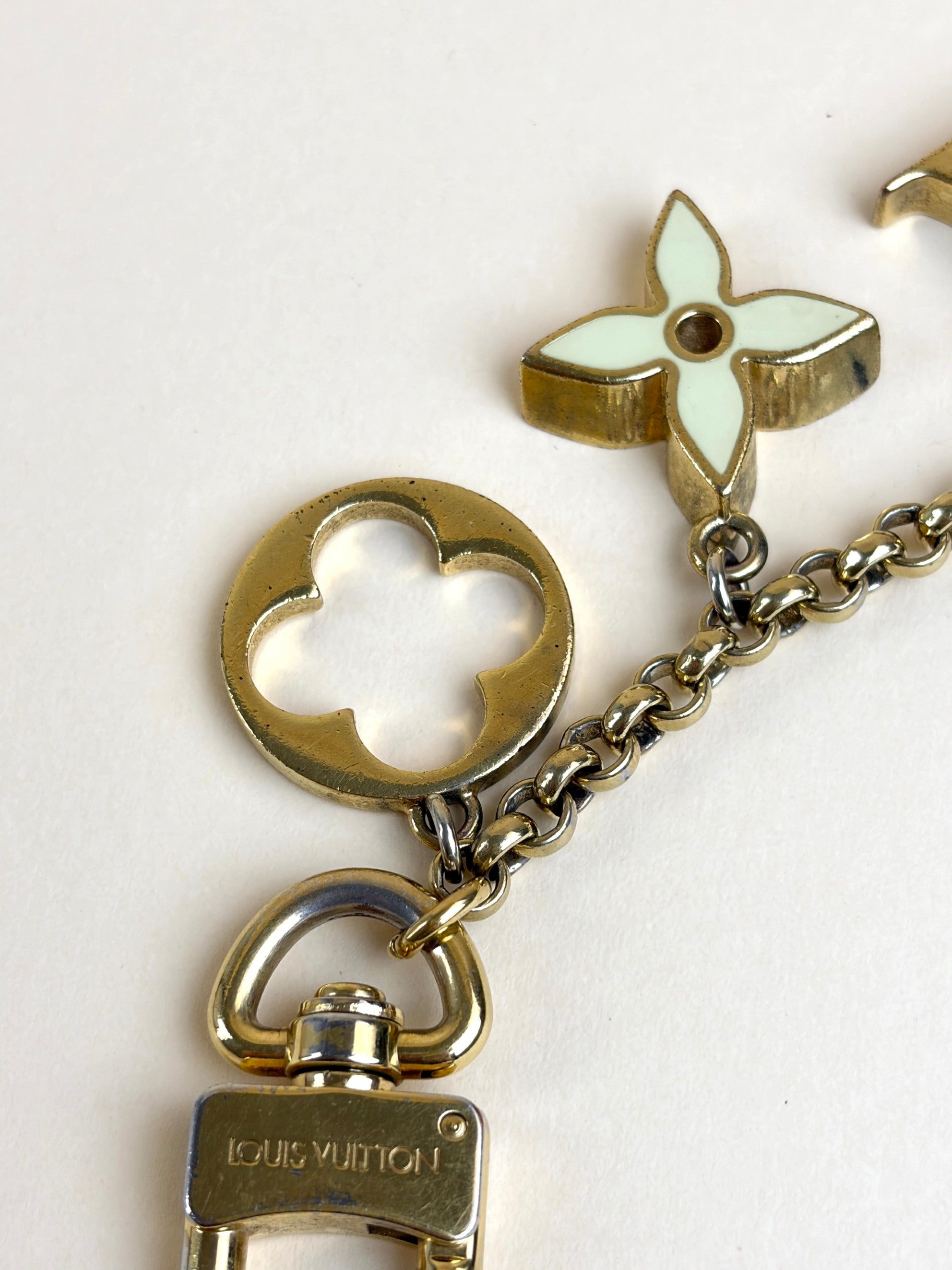 Louis Vuitton Gold Fleur De Monogram Chain Bag Charm