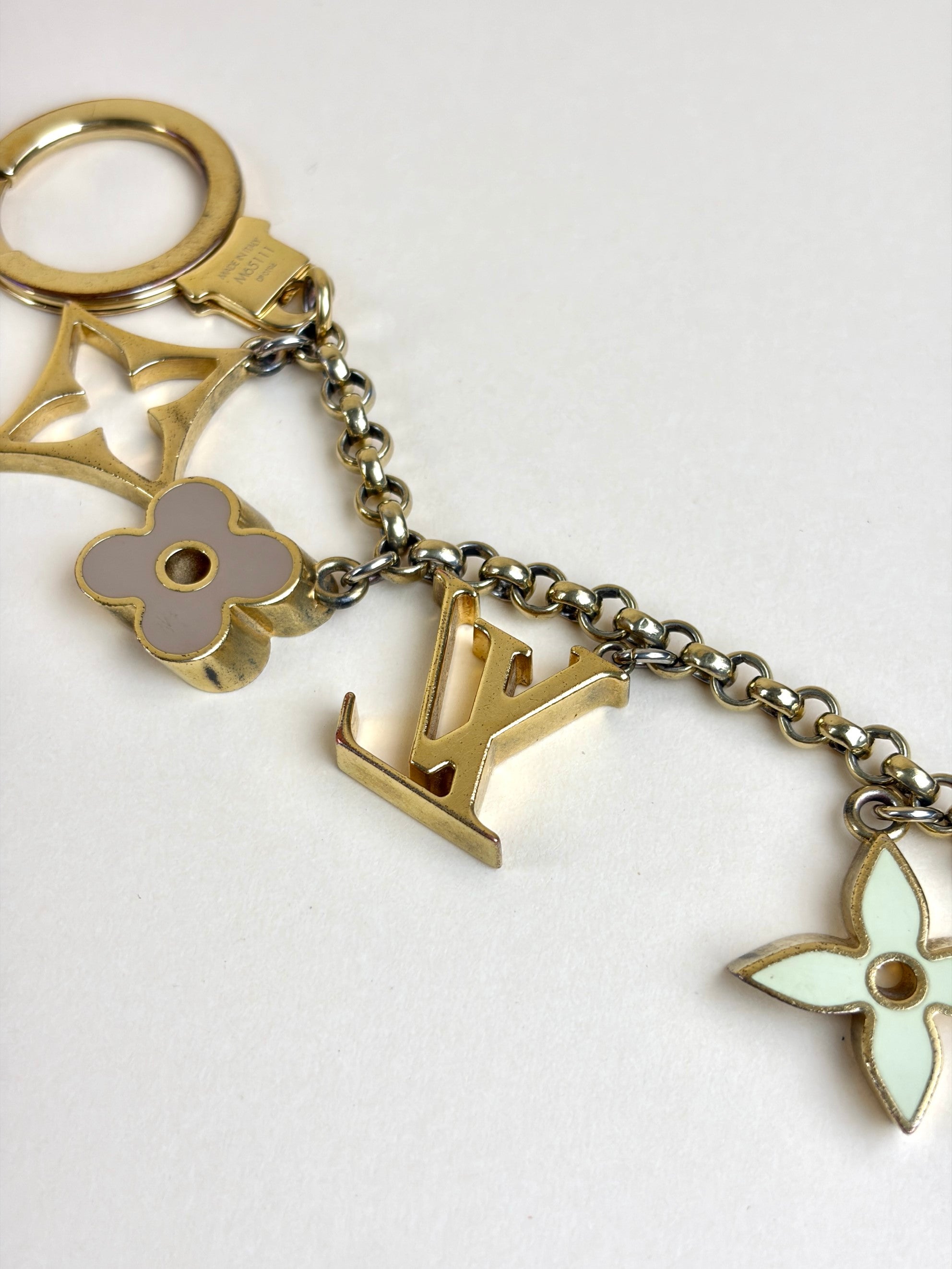 Louis Vuitton Gold Fleur De Monogram Chain Bag Charm