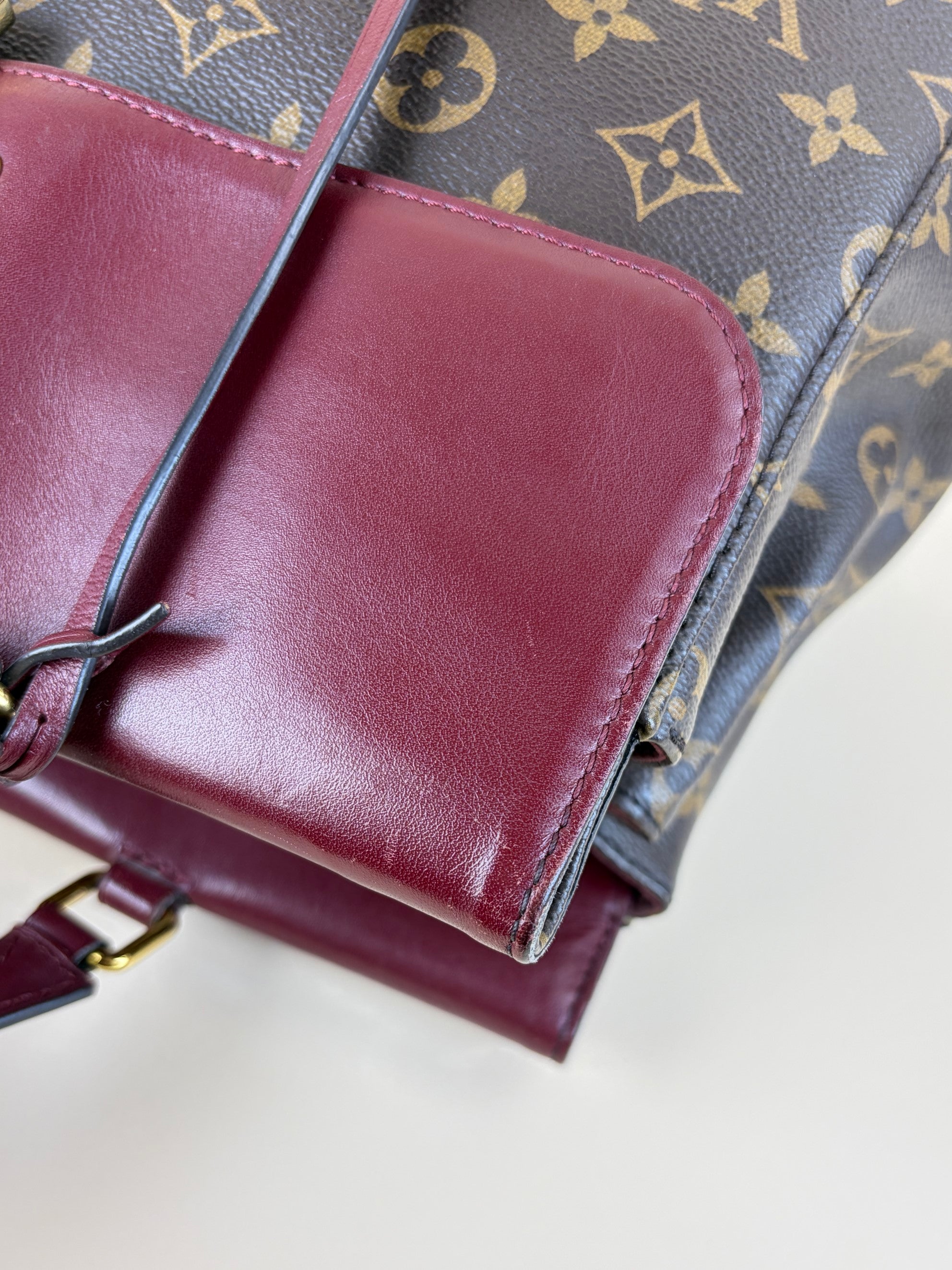 Louis Vuitton Monogram Burgandy canvas Venus tote bag