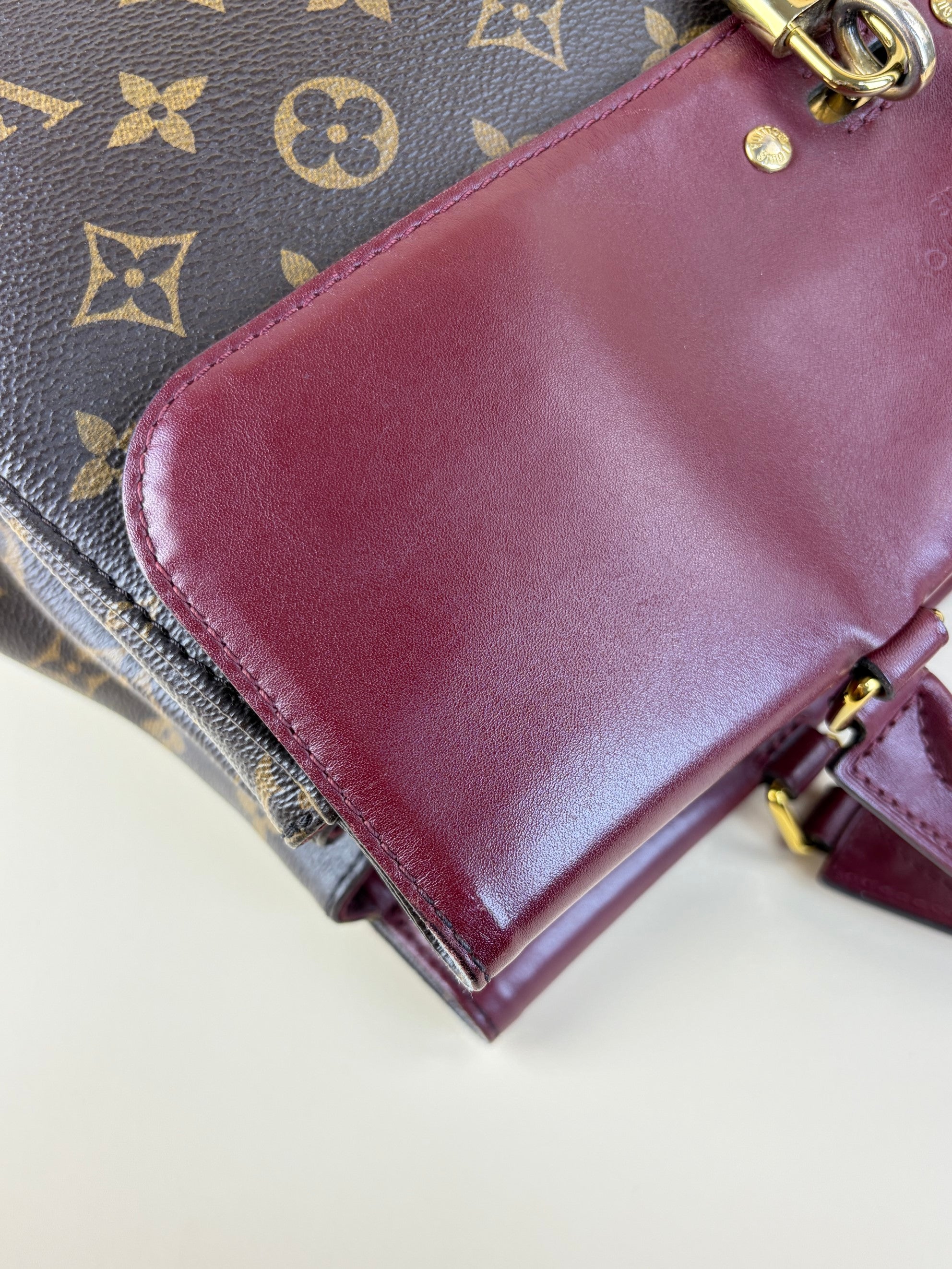 Louis Vuitton Monogram Burgandy canvas Venus tote bag