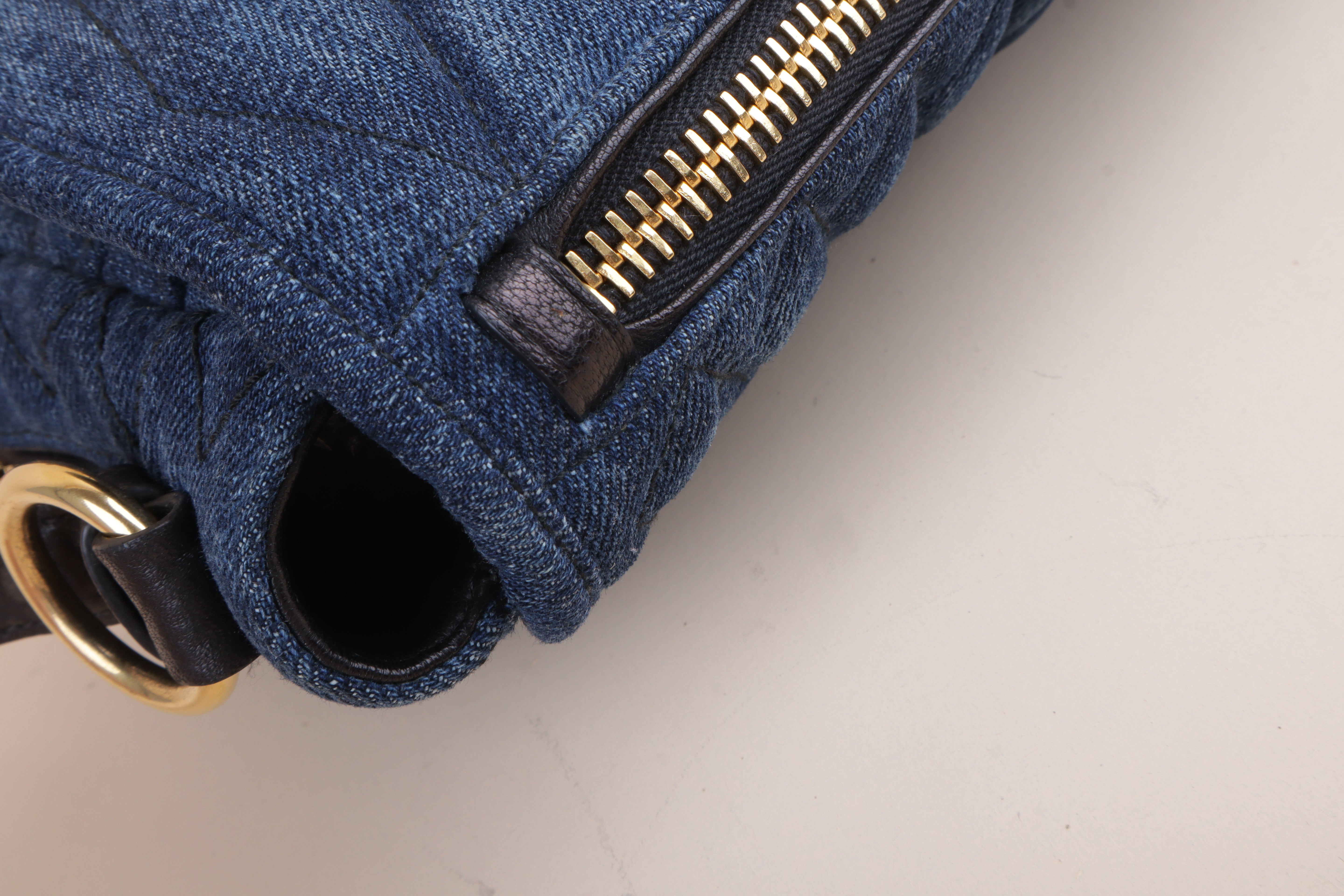 Miu Miu Bicolor Quilted Matelasse Biker Shoulder Bag