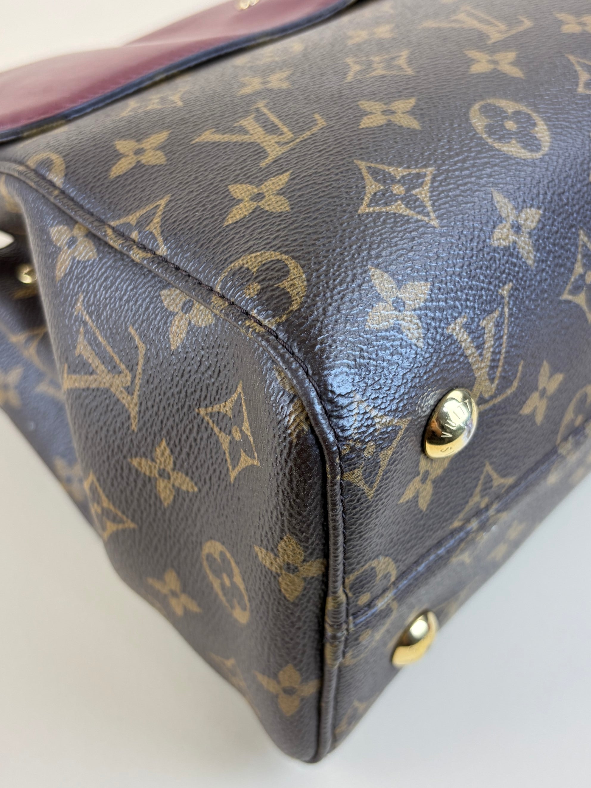 Louis Vuitton Monogram Burgandy canvas Venus tote bag