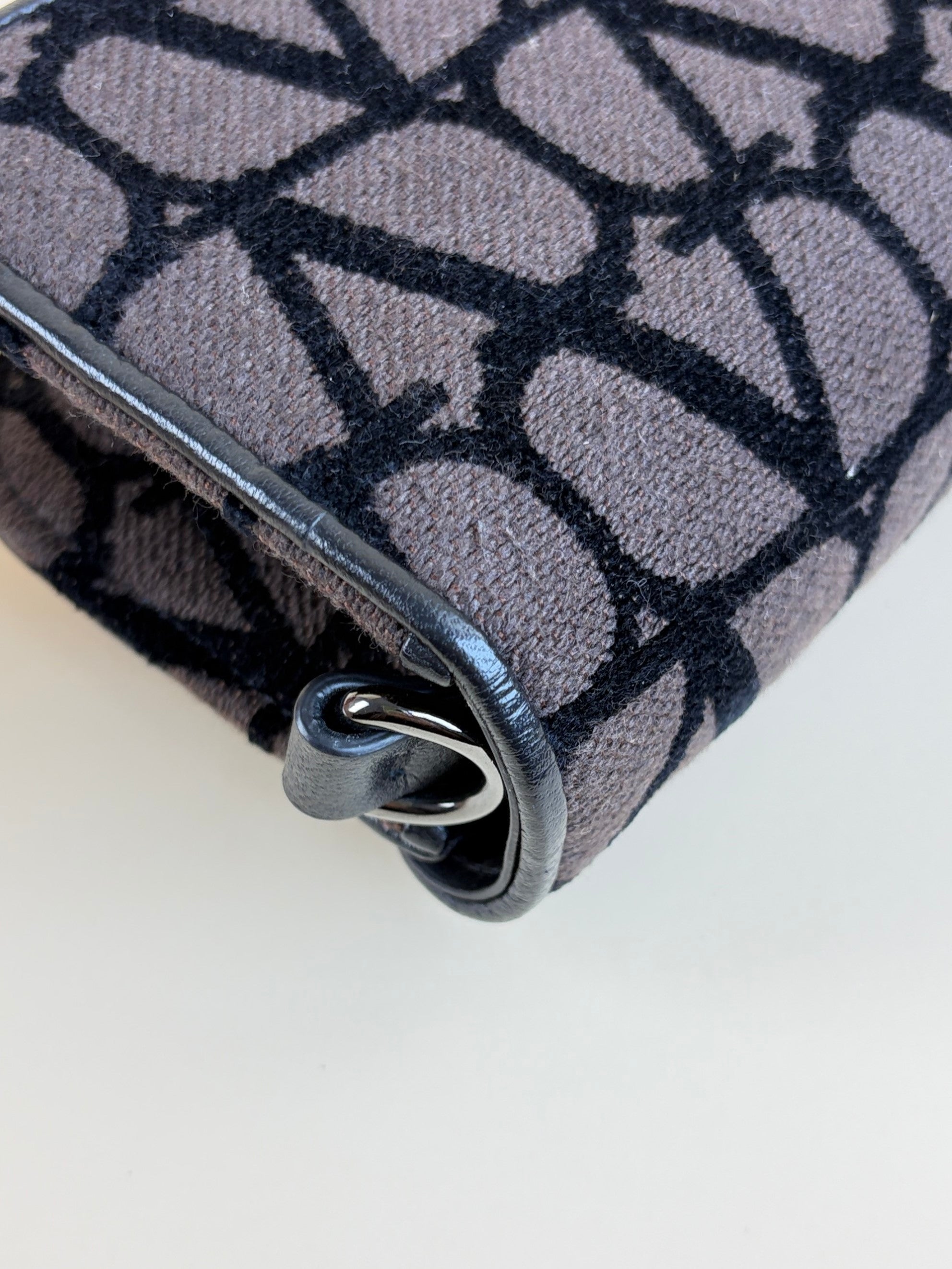 Valentino gravani vlogo Toile Iconographer black/brown canvas and leather