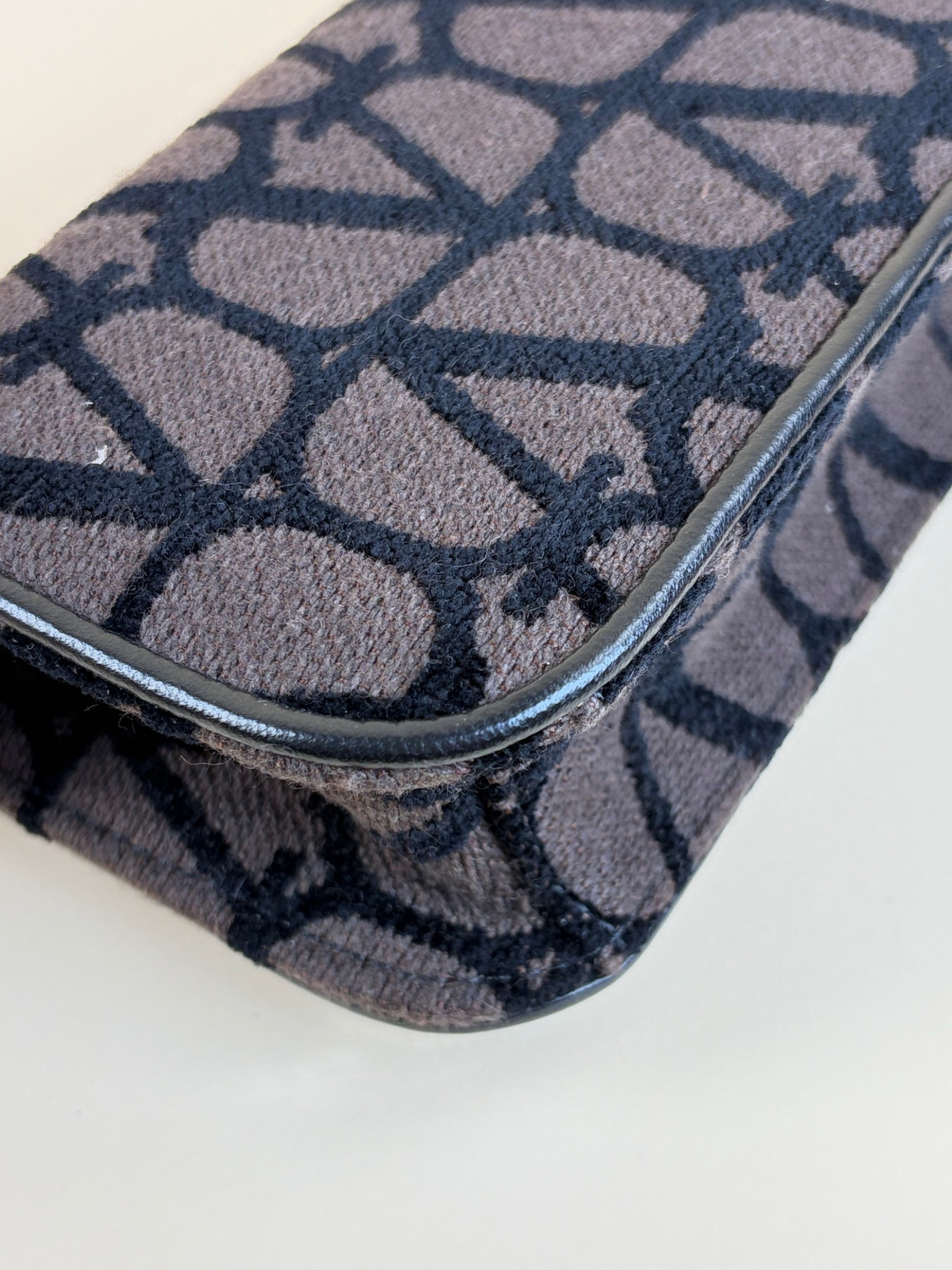 Valentino gravani vlogo Toile Iconographer black/brown canvas and leather