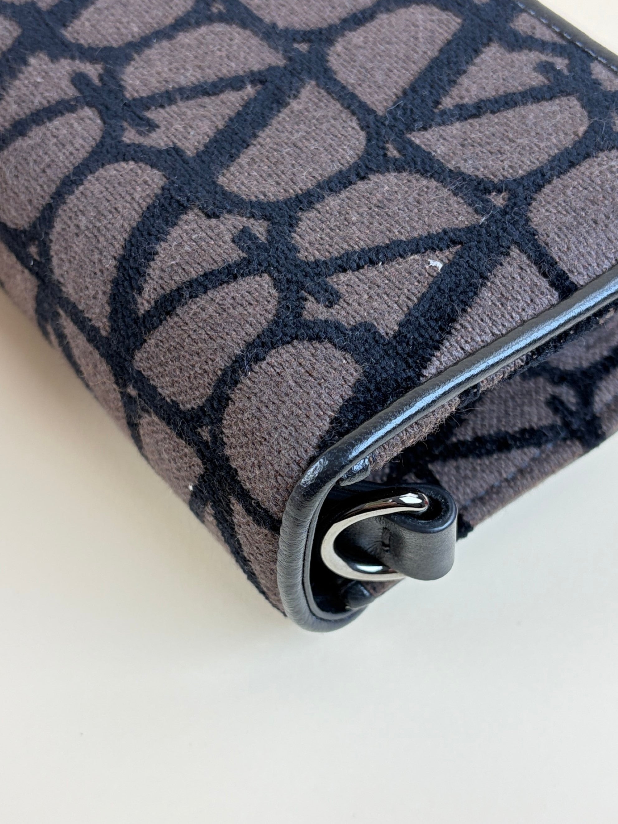 Valentino gravani vlogo Toile Iconographer black/brown canvas and leather
