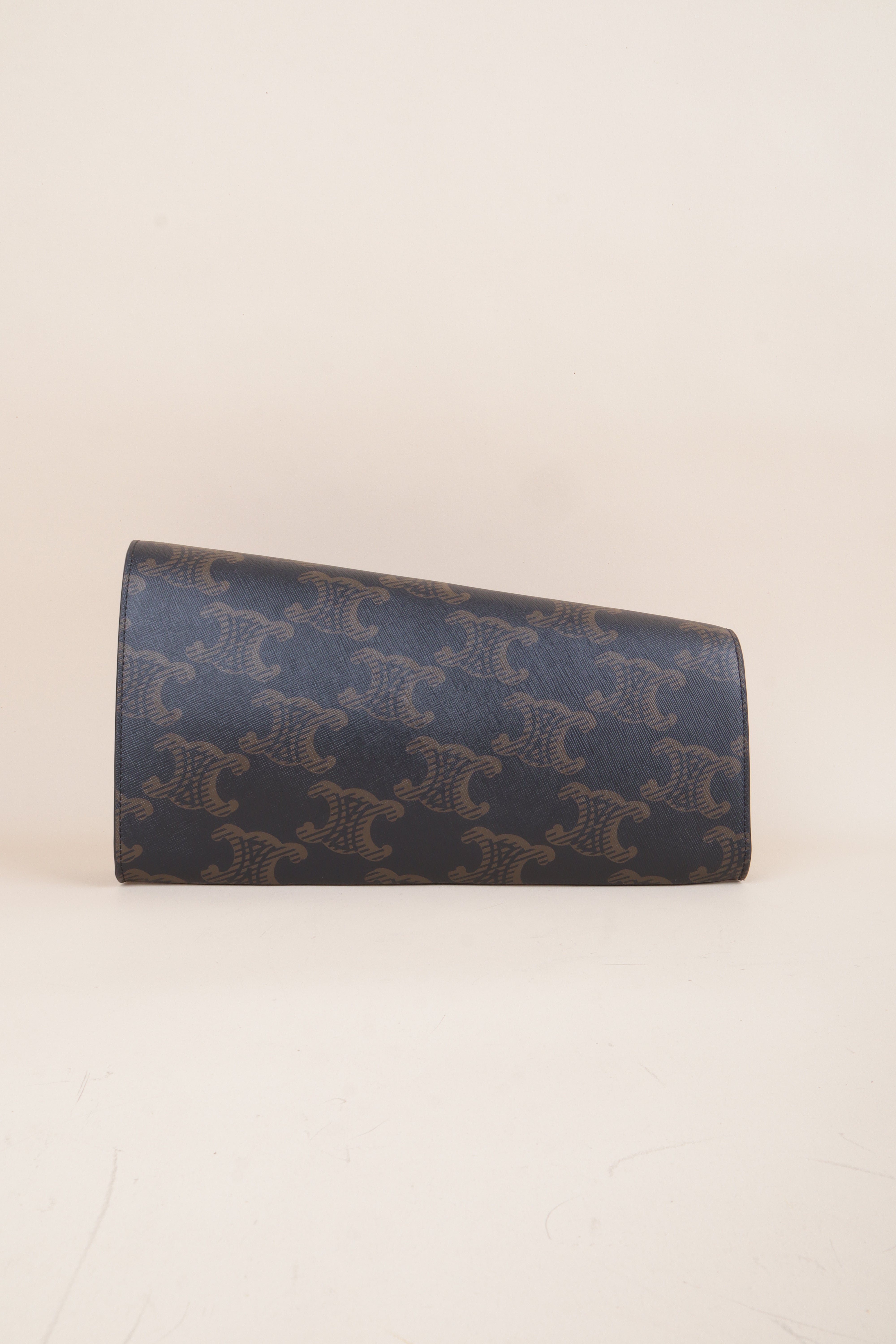 Celine Dark Brown Triomphe Asymmetric Clutch