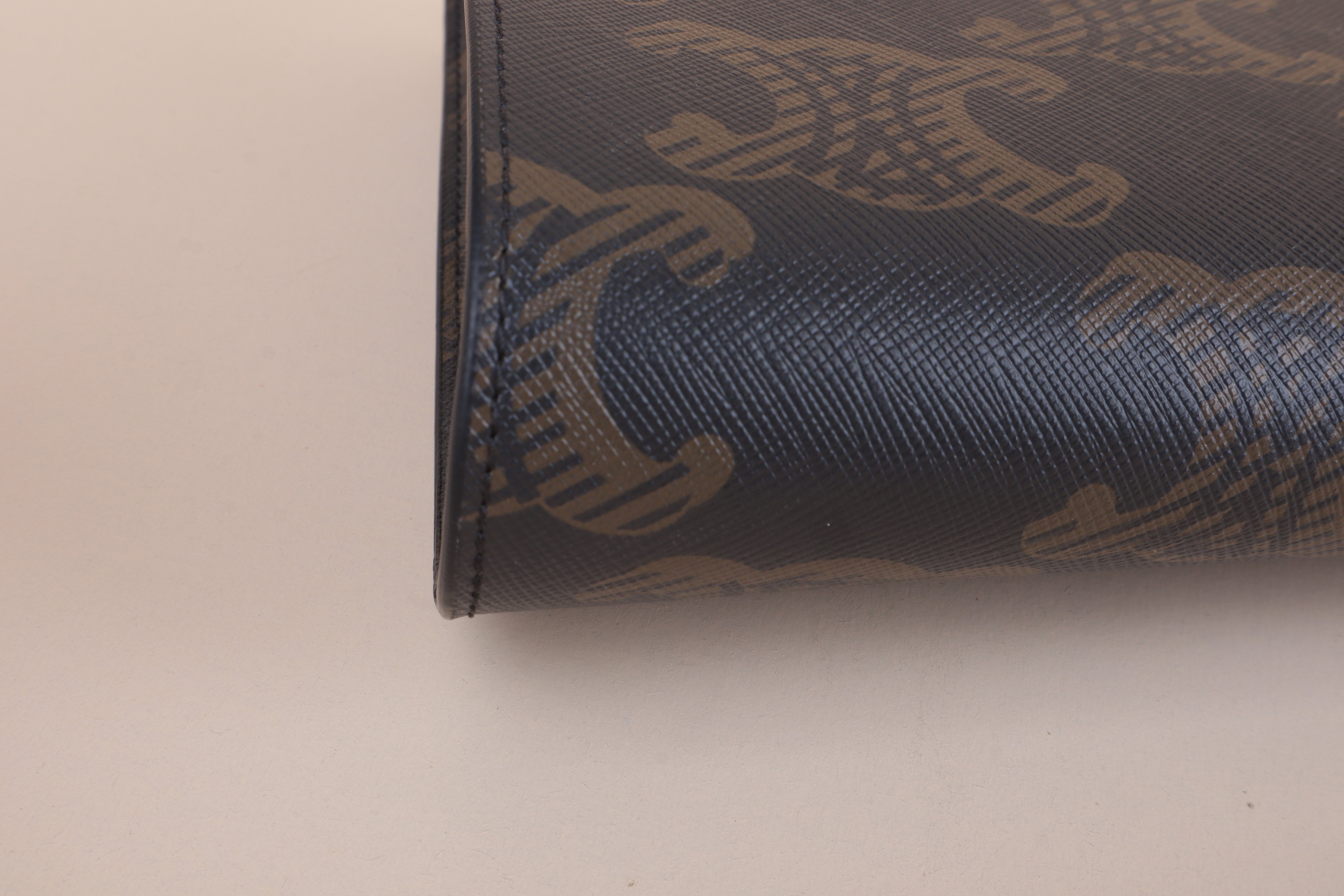 Celine Dark Brown Triomphe Asymmetric Clutch