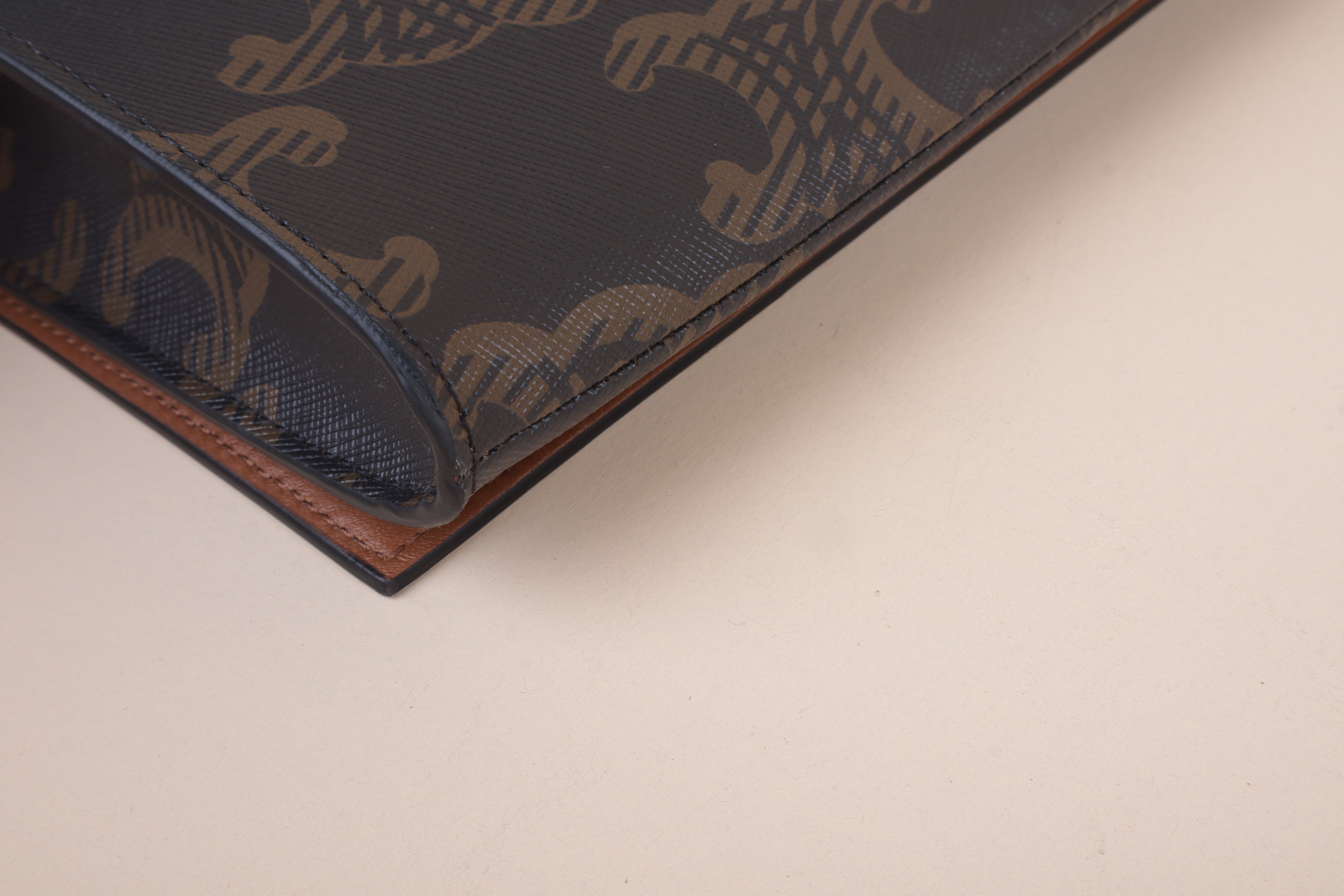 Celine Dark Brown Triomphe Asymmetric Clutch