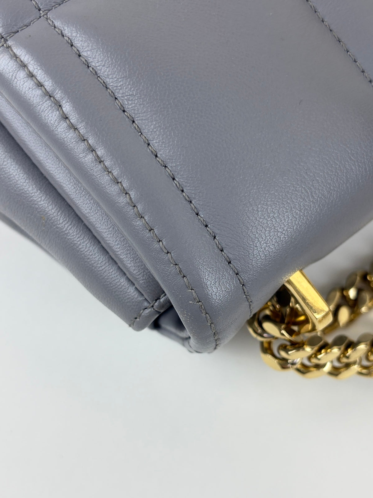 Burberry grey quilted leather Lola small shoulder chain bag