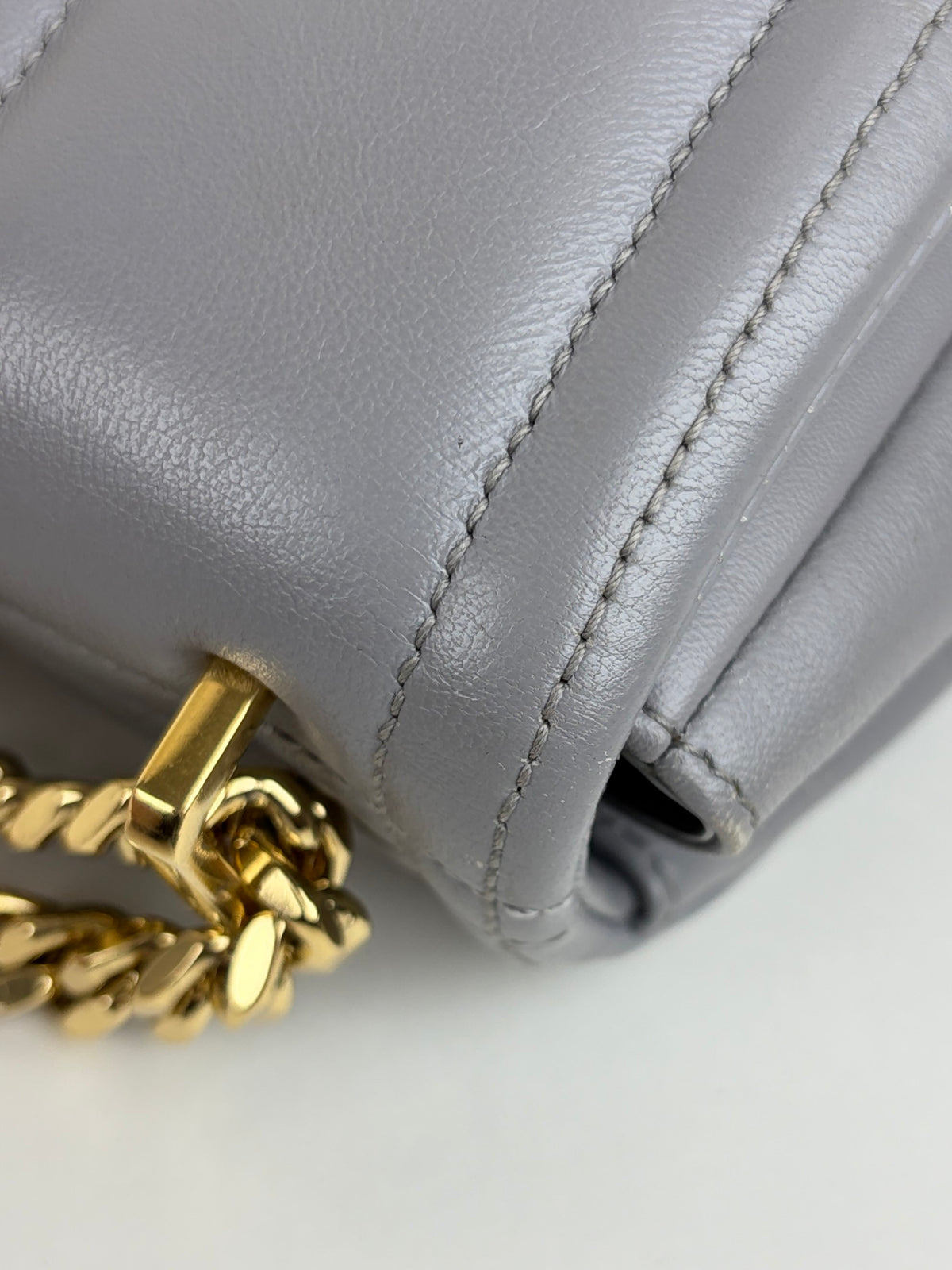 Burberry grey quilted leather Lola small shoulder chain bag