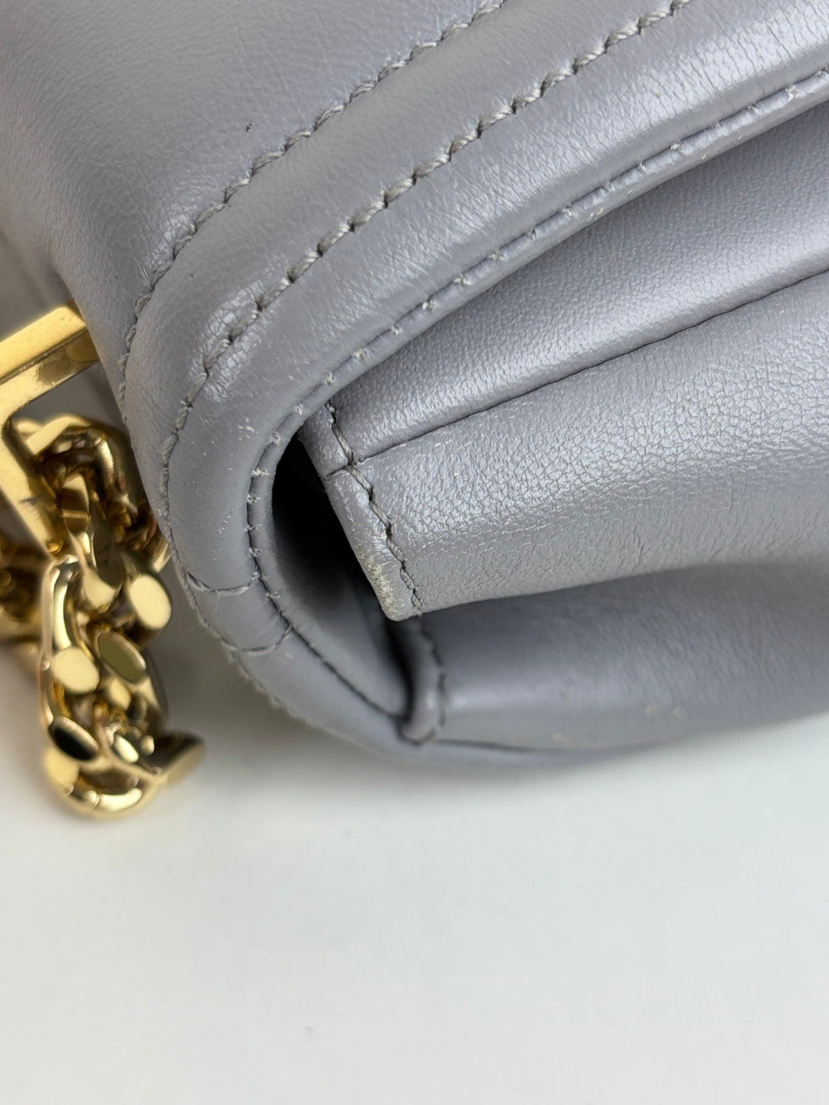 Burberry grey quilted leather Lola small shoulder chain bag