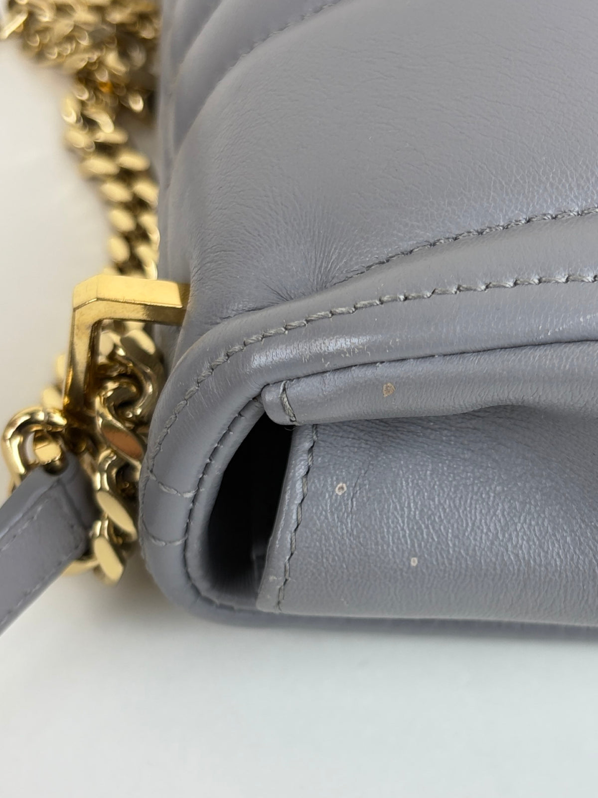 Burberry grey quilted leather Lola small shoulder chain bag