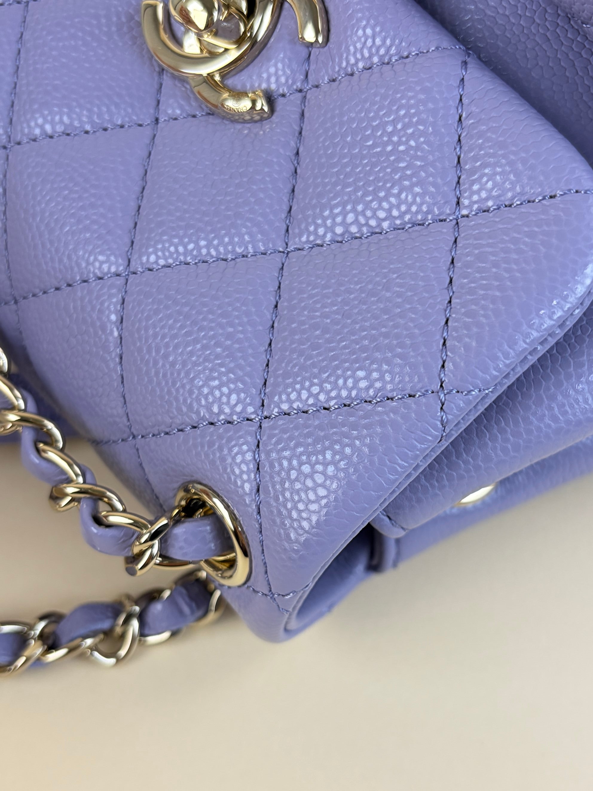 Chanel shiny caviar quilted small duma pockets drawstring backpack