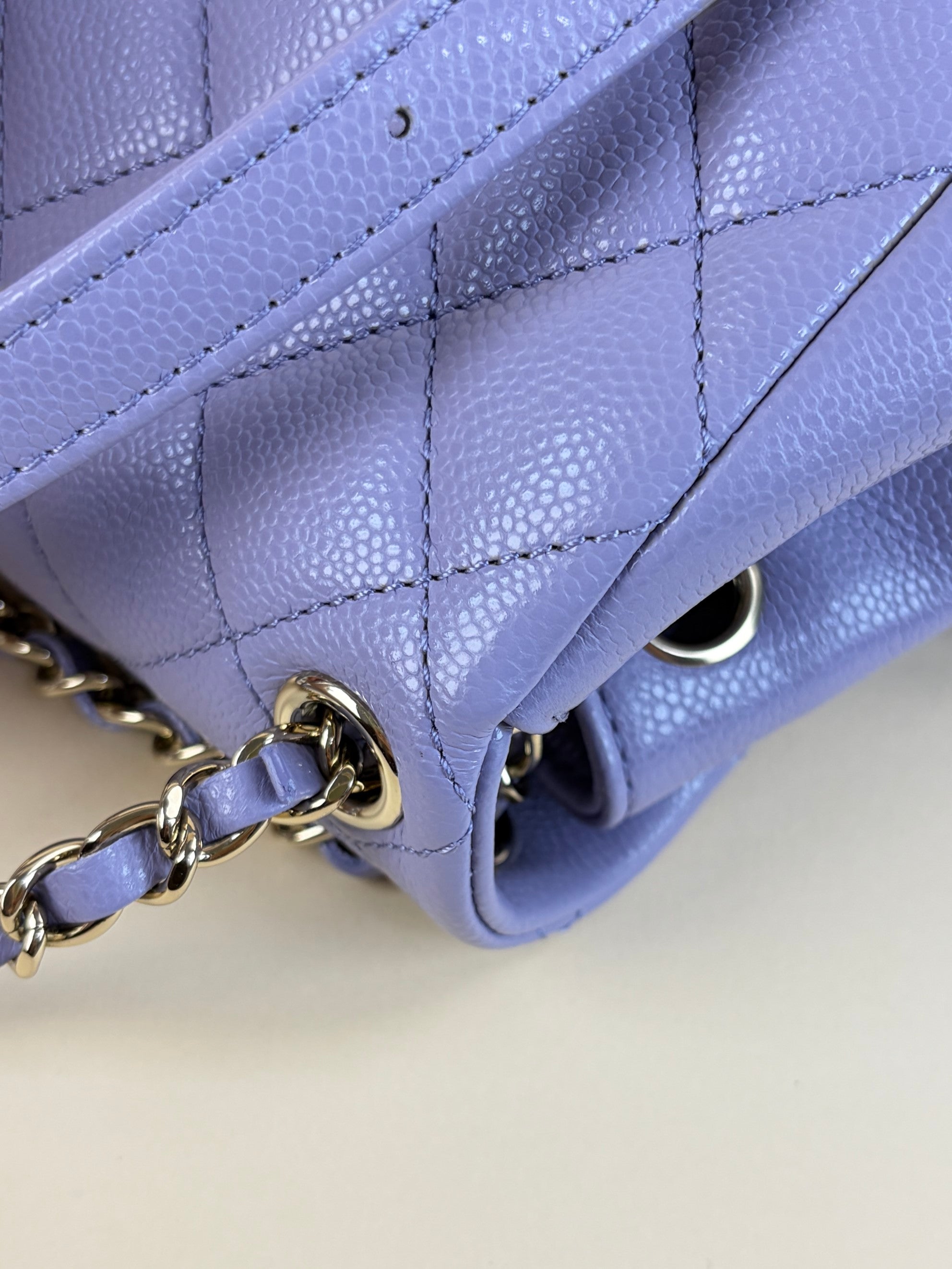 Chanel shiny caviar quilted small duma pockets drawstring backpack