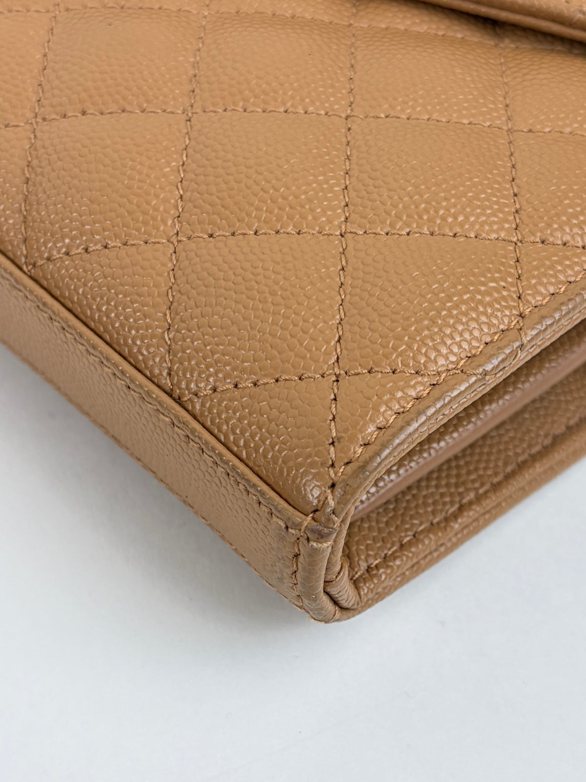 YSL Camel tri-quilted leather