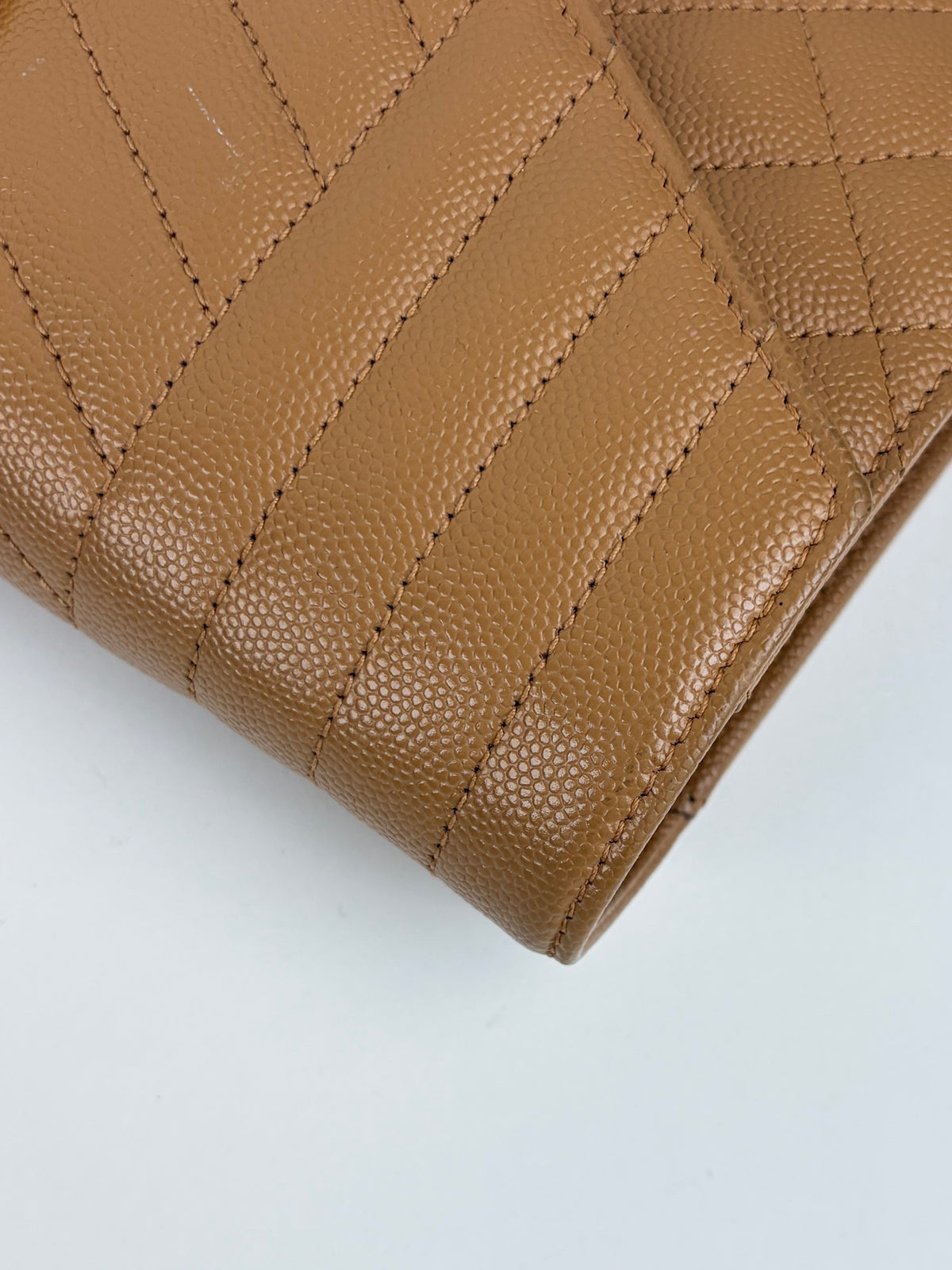YSL Camel tri-quilted leather