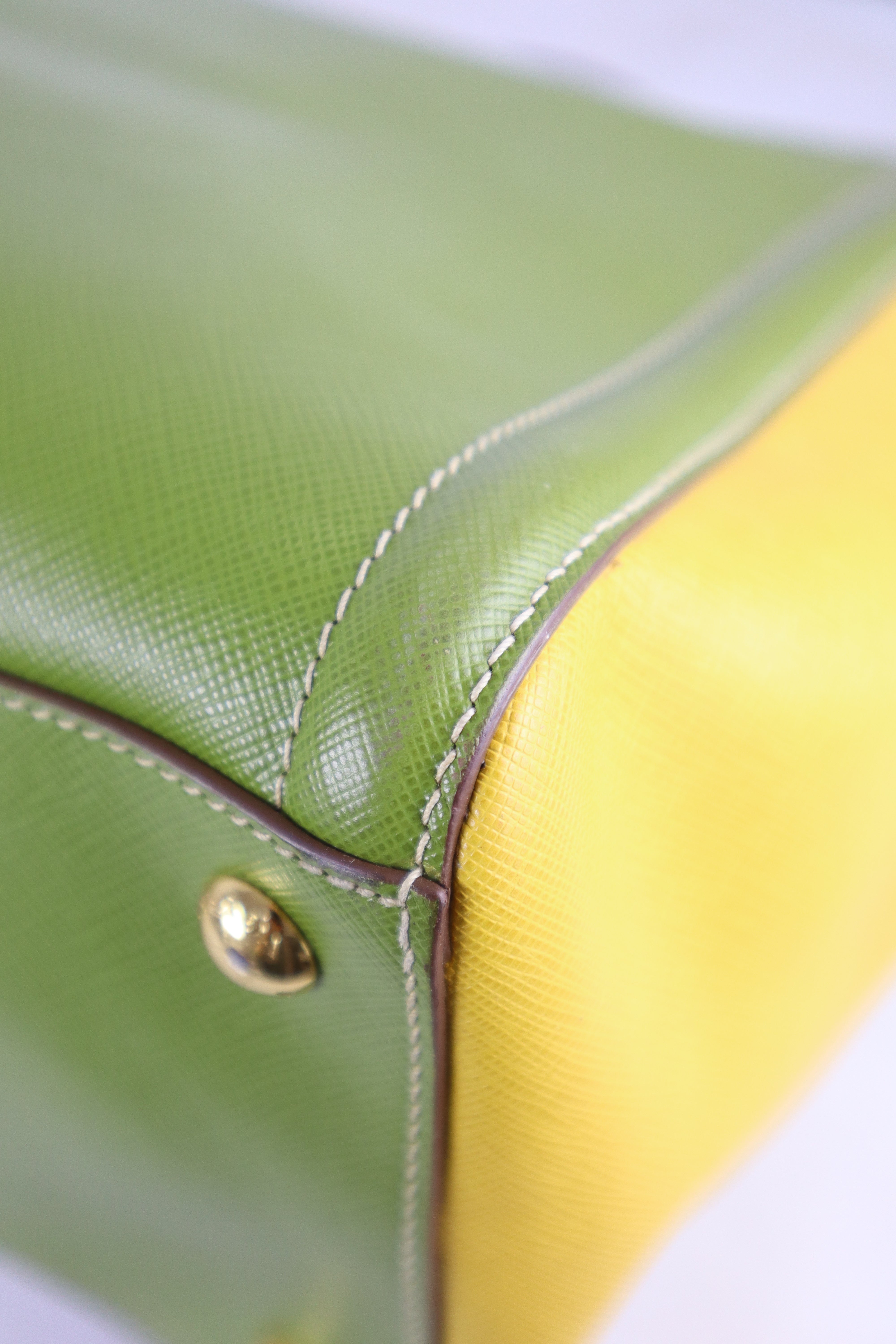 Prada Bicolor Tote Bag W/ Strap