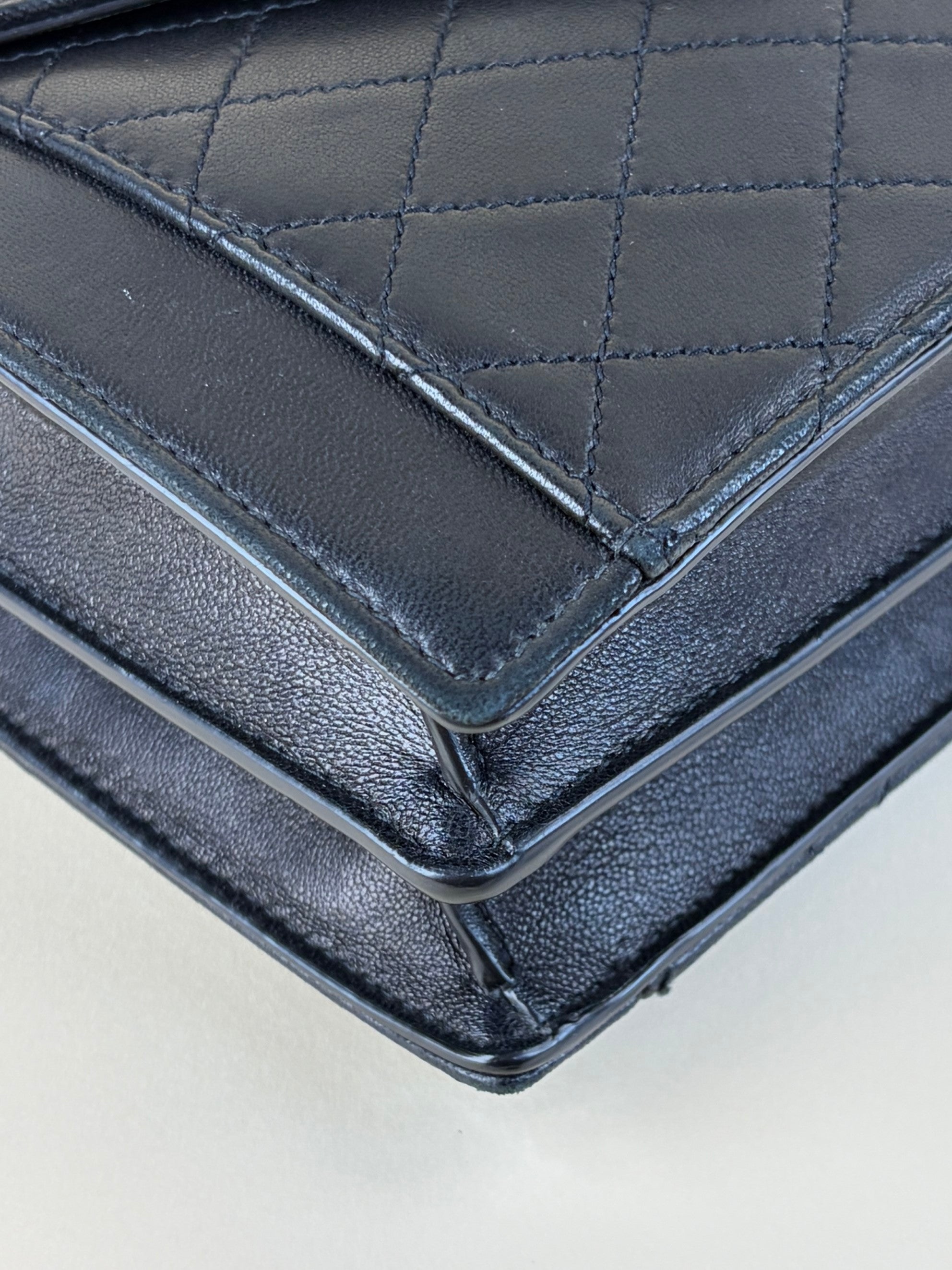 YSL Black lambskin quilted gabby satchel mini