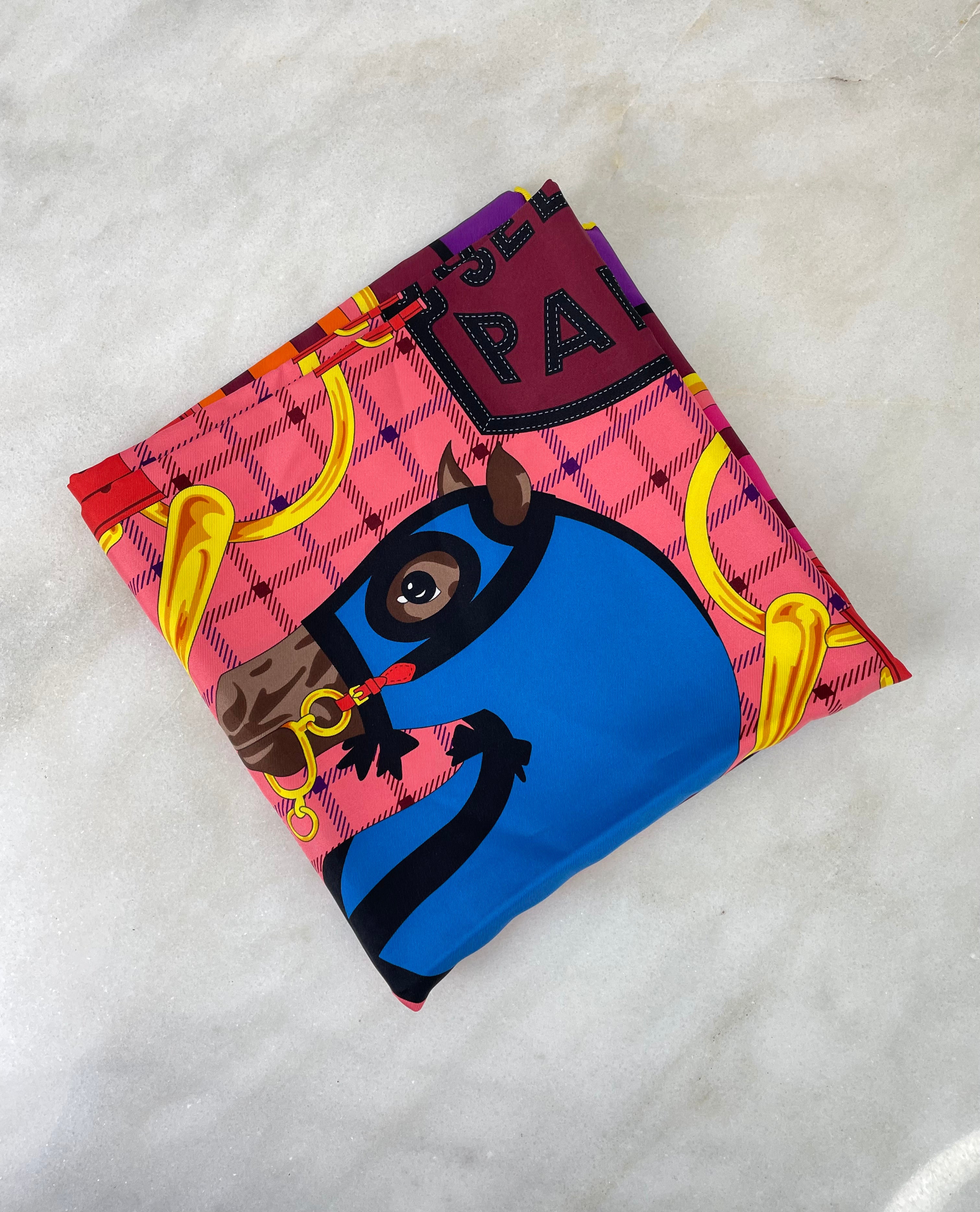 Hermes Multicolor Square Scarf 90