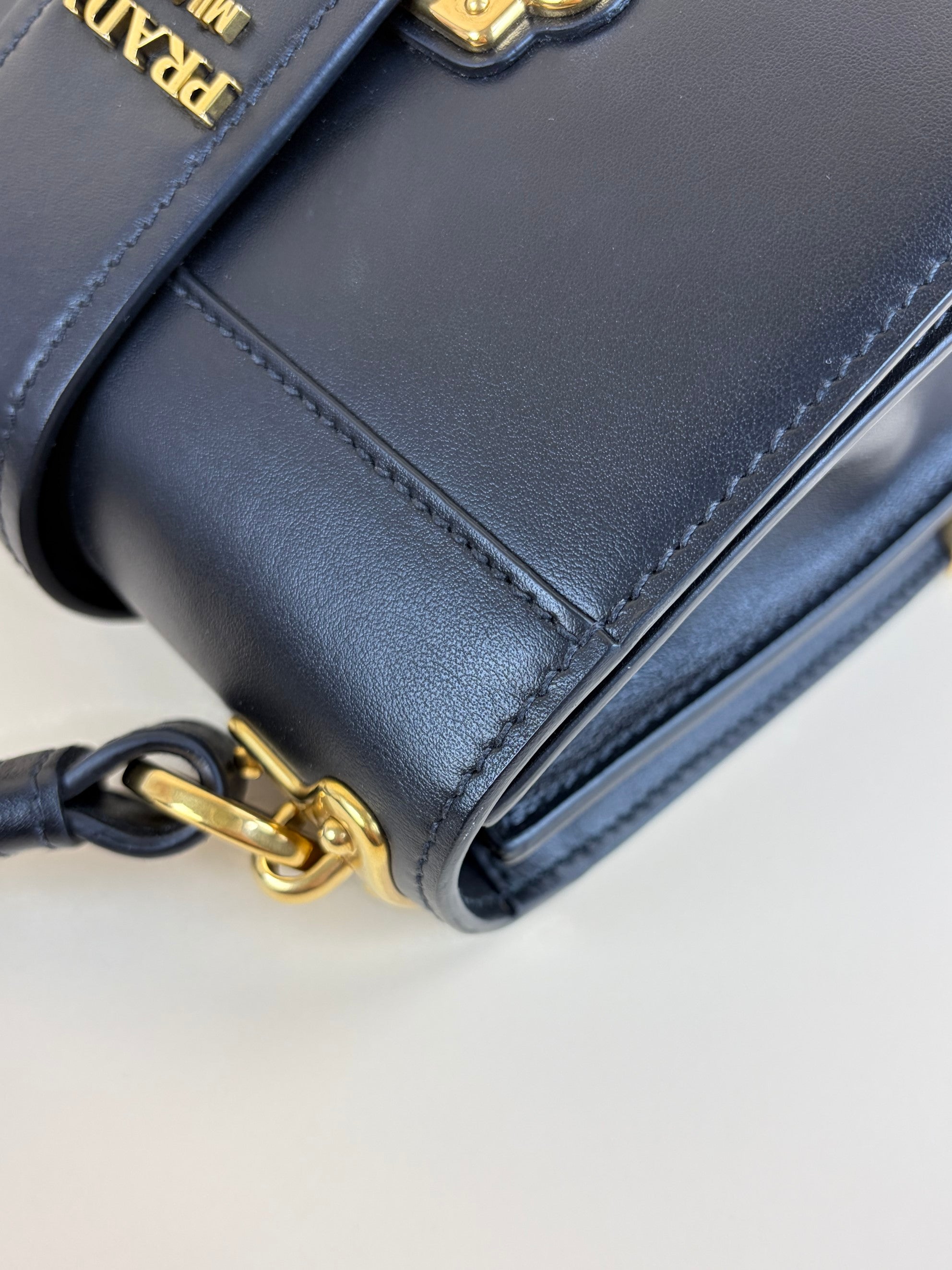 prada black city calfskin cahier shoulder bag