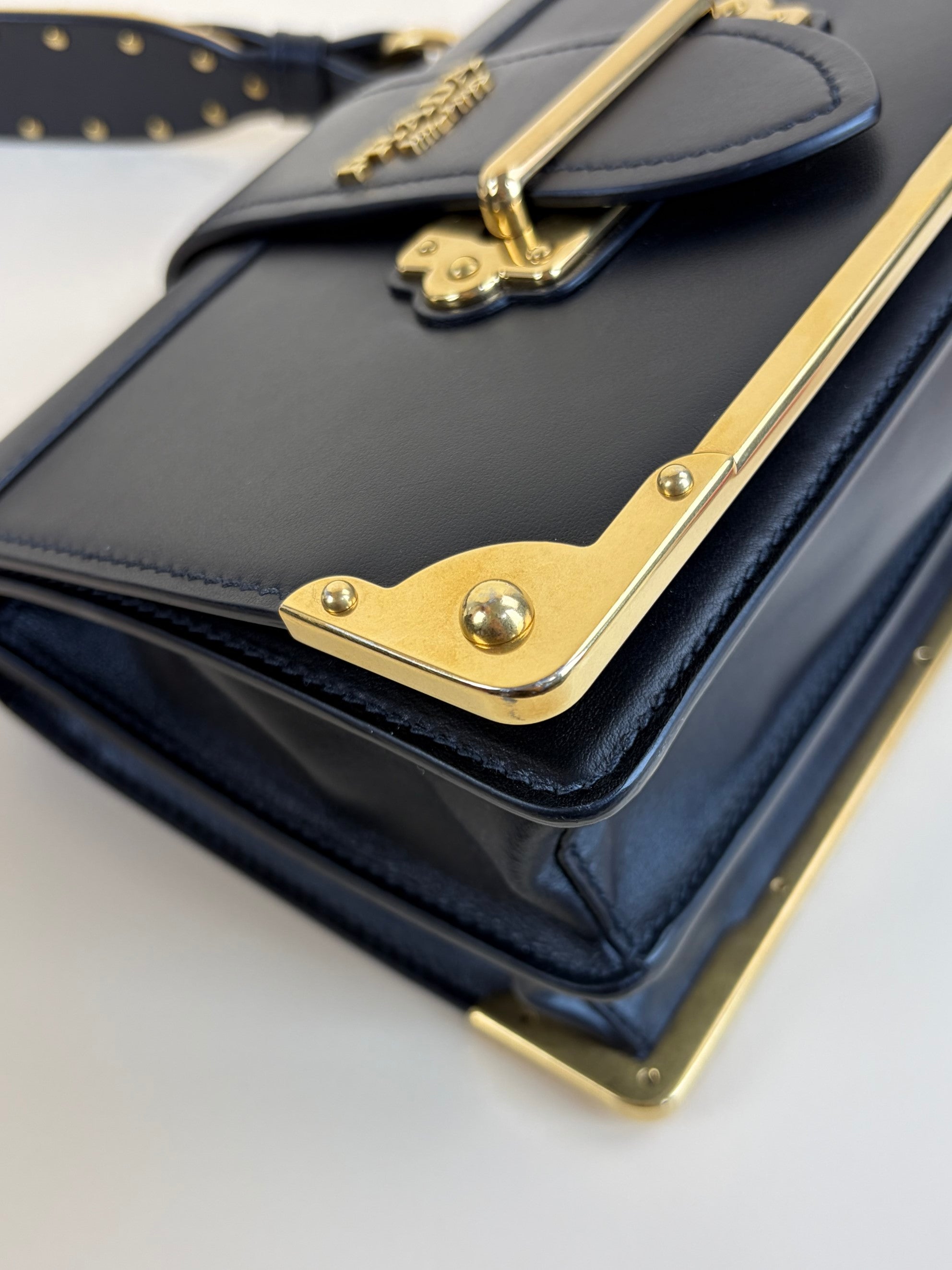 prada black city calfskin cahier shoulder bag