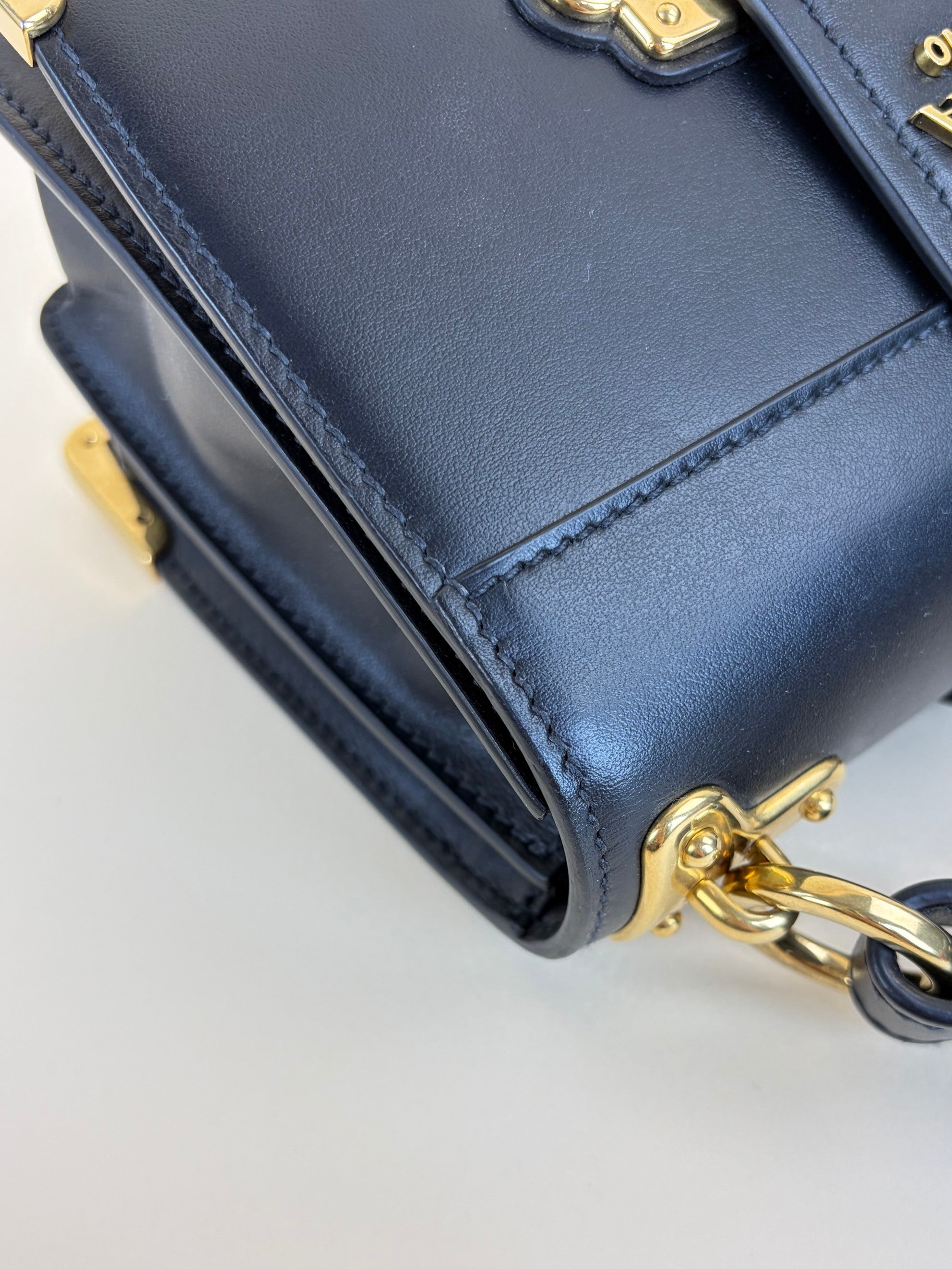 prada black city calfskin cahier shoulder bag