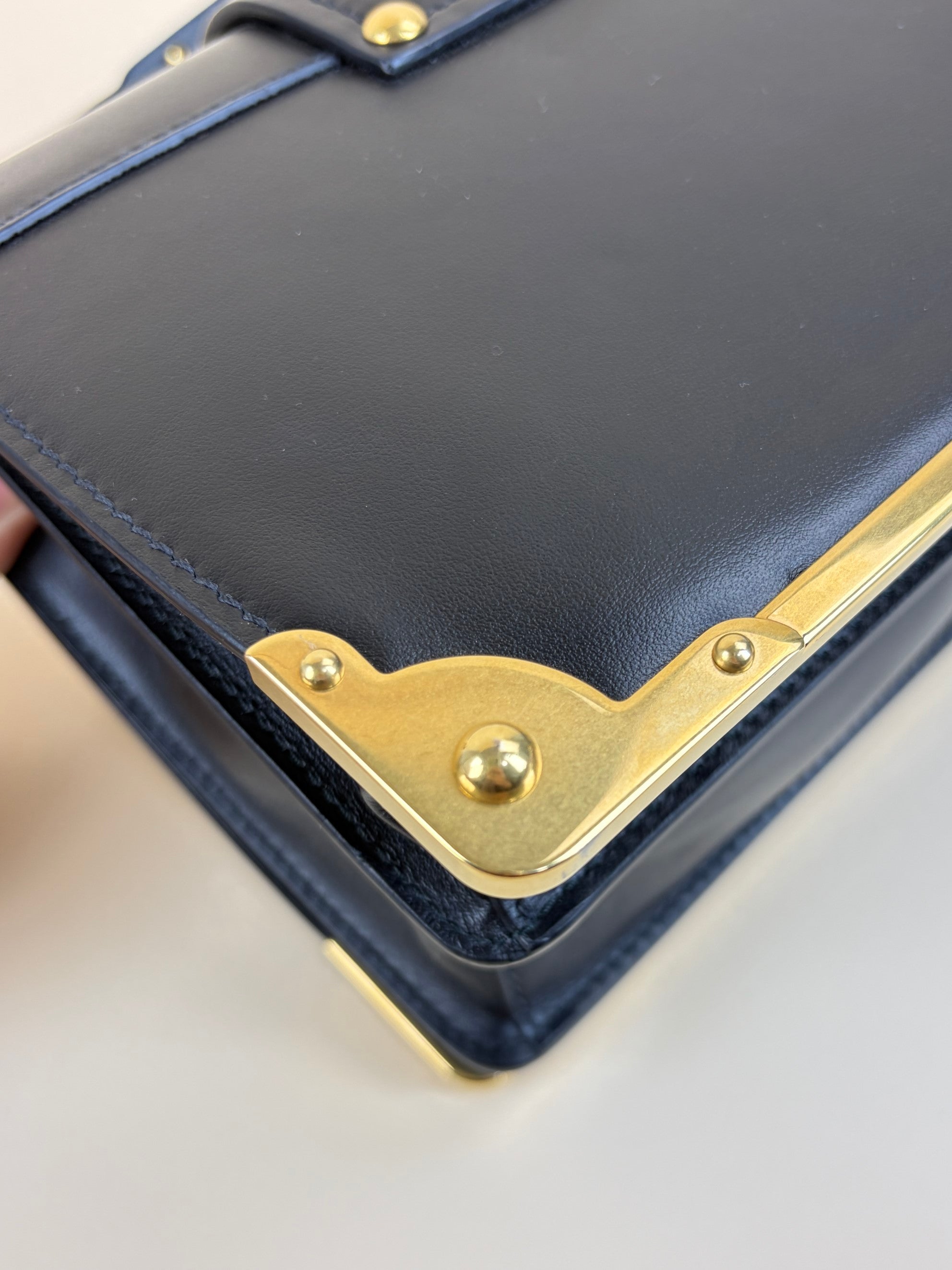 prada black city calfskin cahier shoulder bag