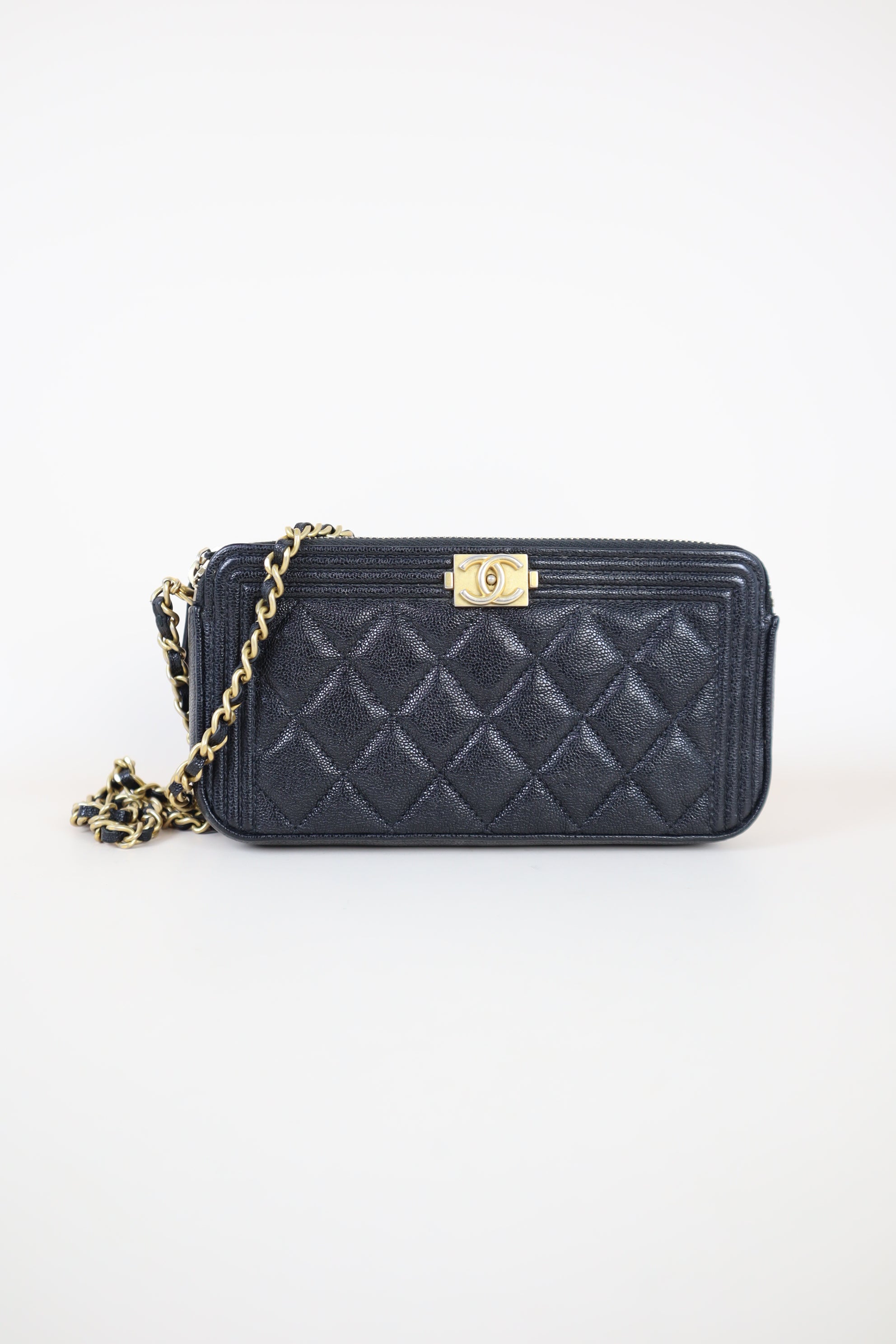 Chanel Black Clutch with Chain Boy