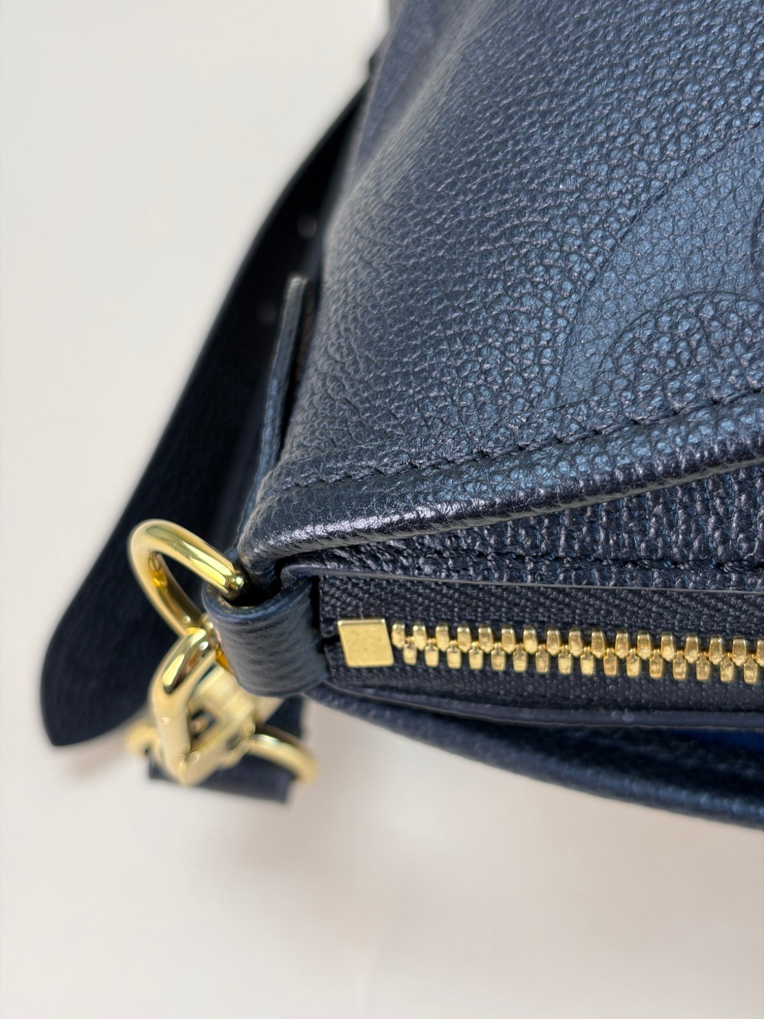 Louis Vuitton Black Monogram Empreinte Trianon MM Top Handle Bag