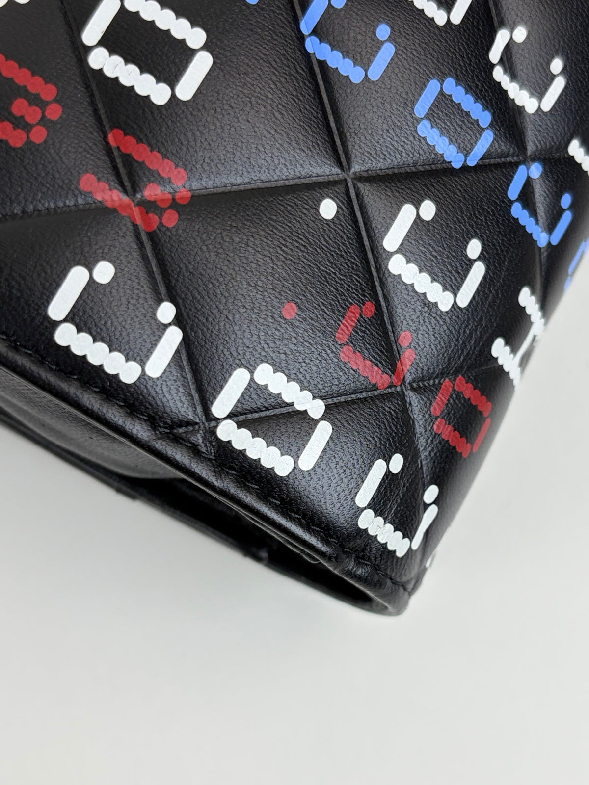 CHANEL black lambskin quilted data center wallet on chain