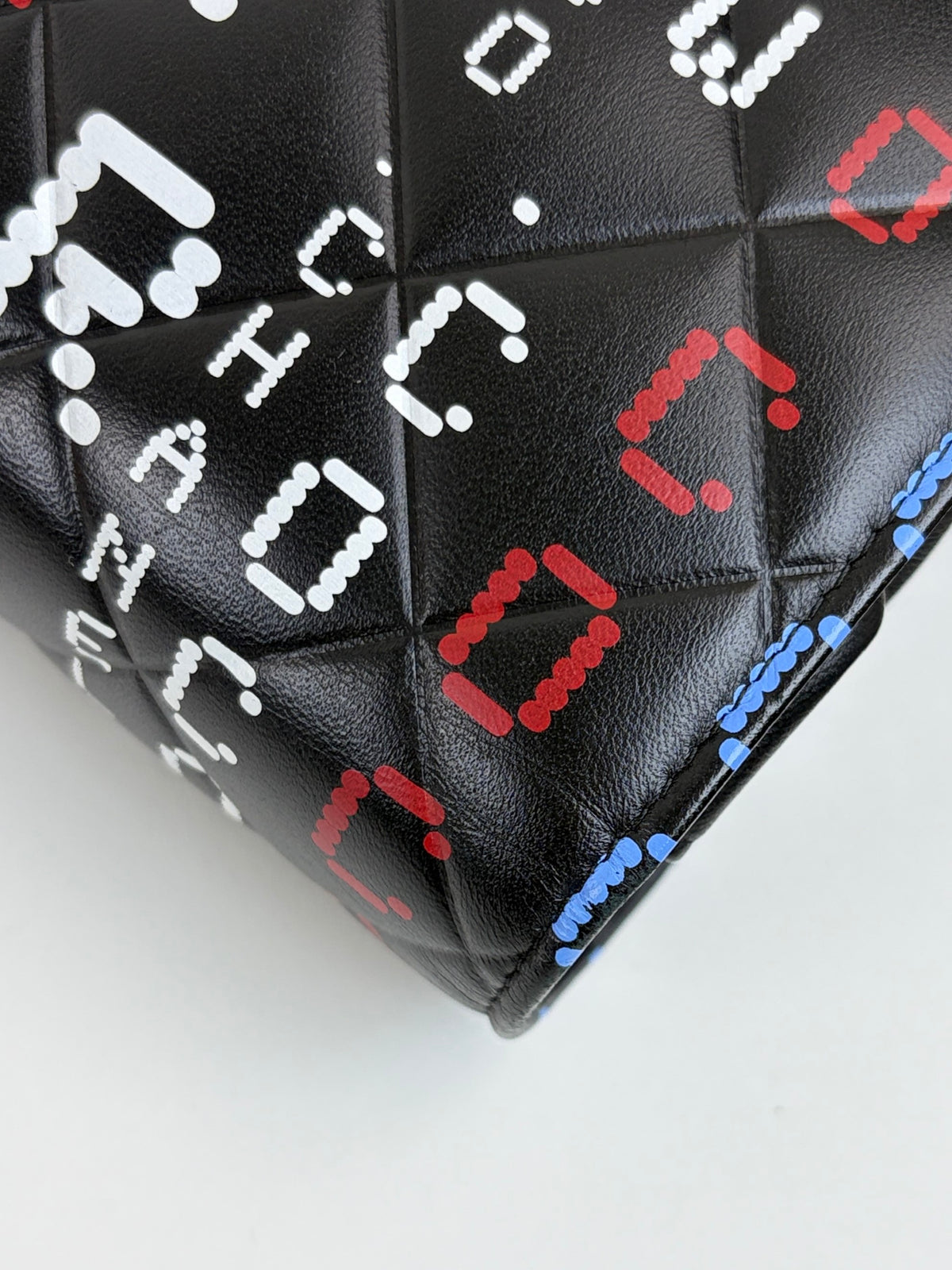 CHANEL black lambskin quilted data center wallet on chain