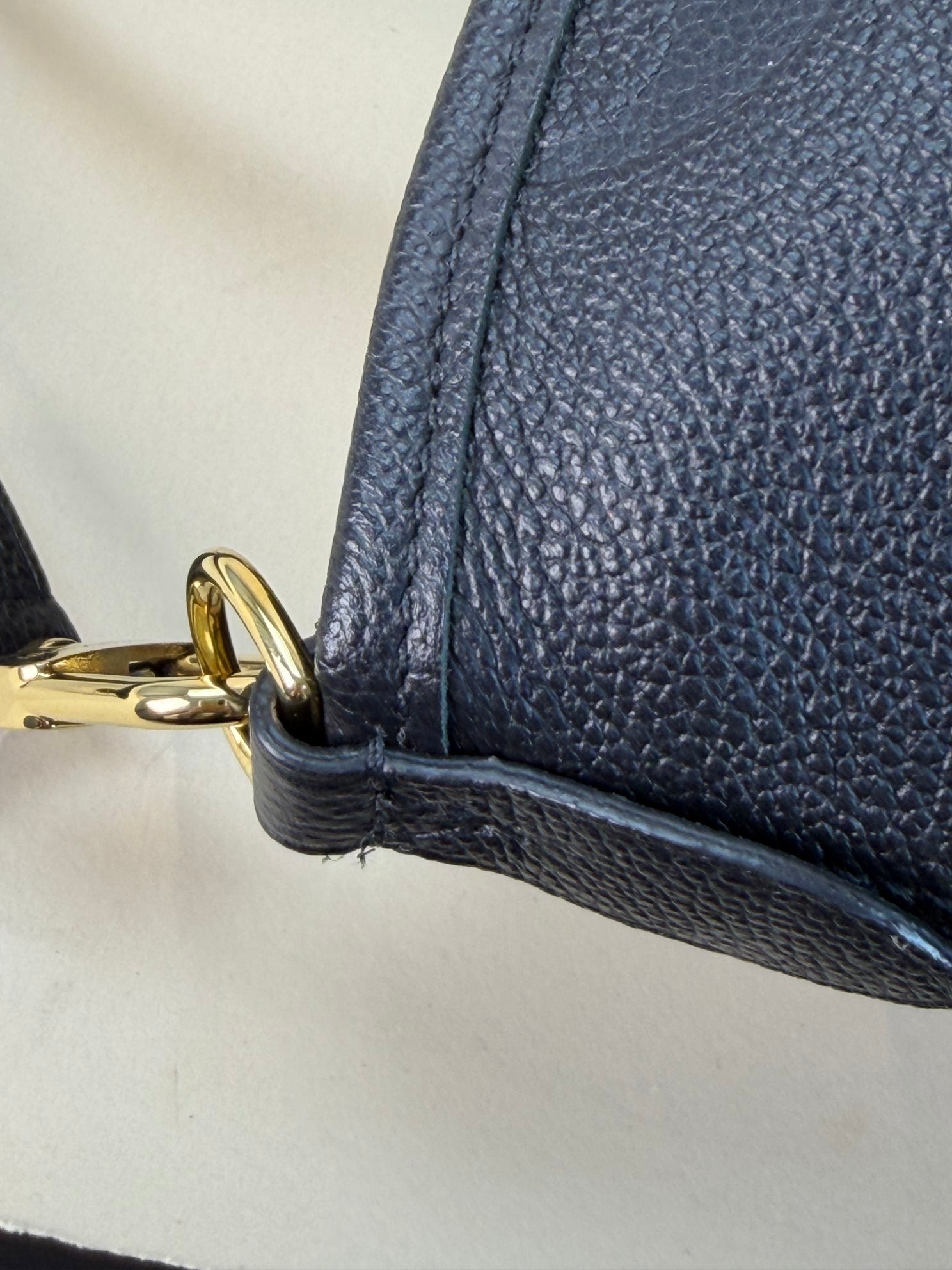 Louis Vuitton Black Monogram Empreinte Trianon MM Top Handle Bag