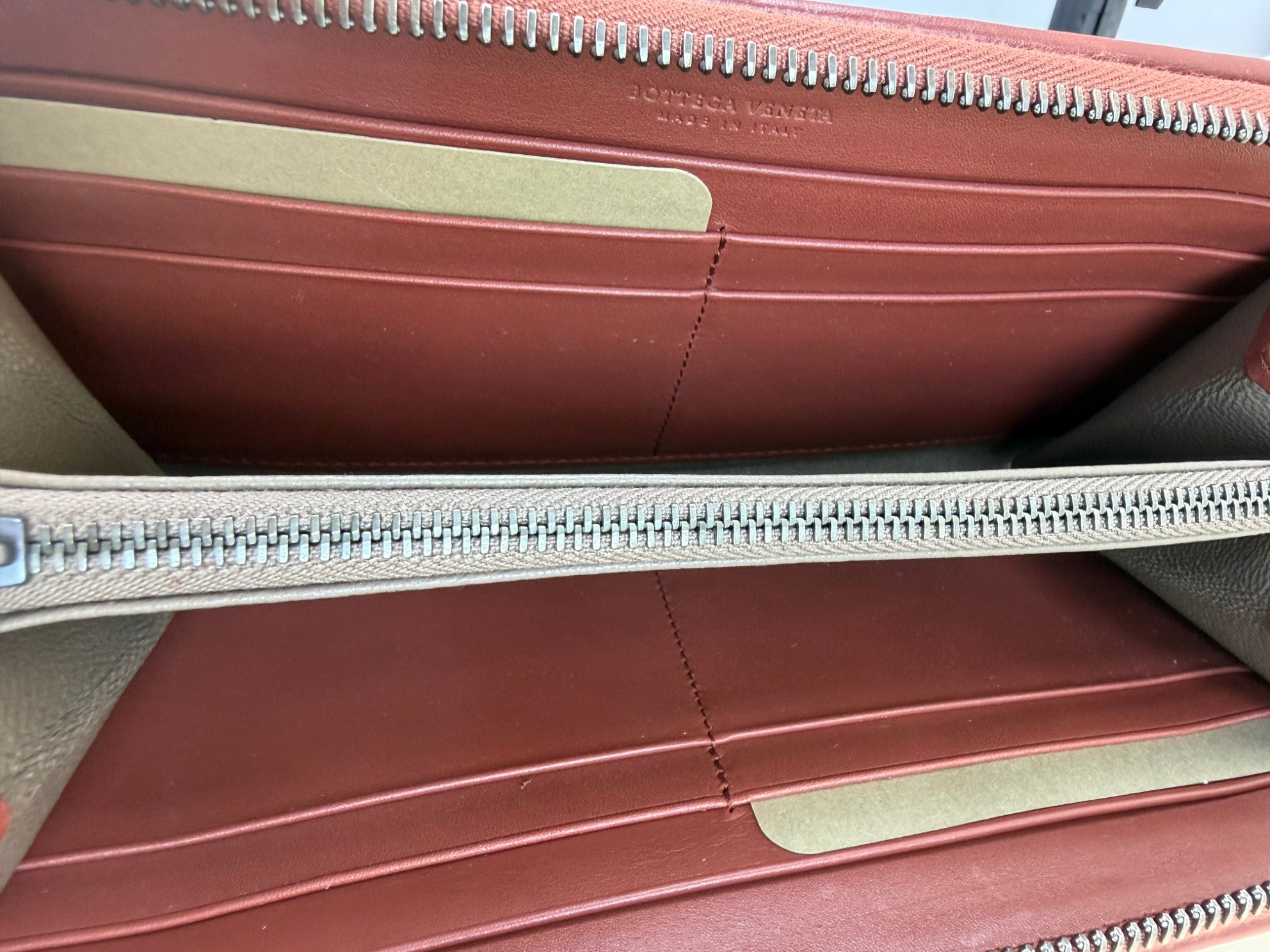 Bottega Veneta Brown Nappa Intrecciato Zip Around Wallet