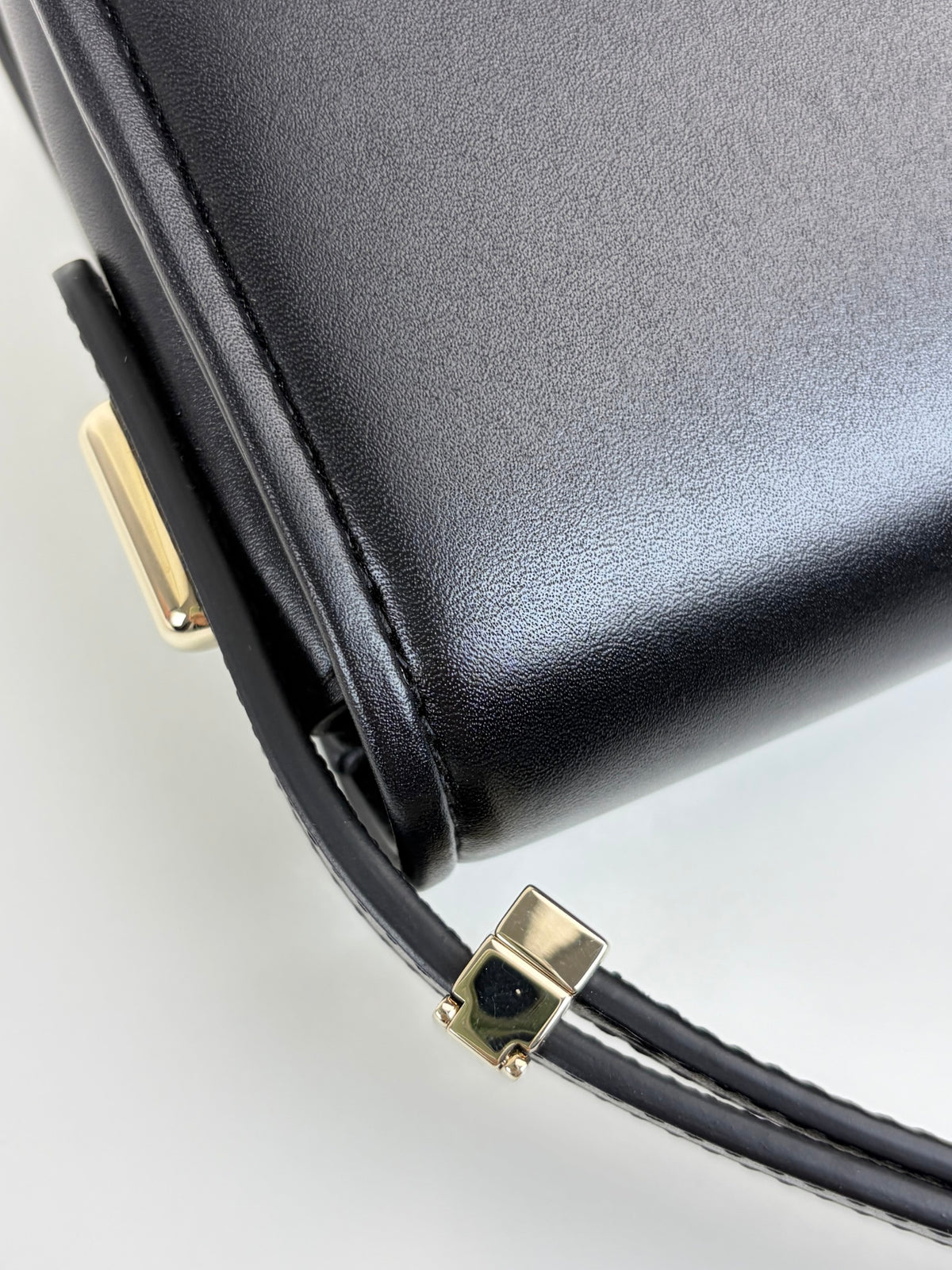 Valentino black leather v logo shoulder bag