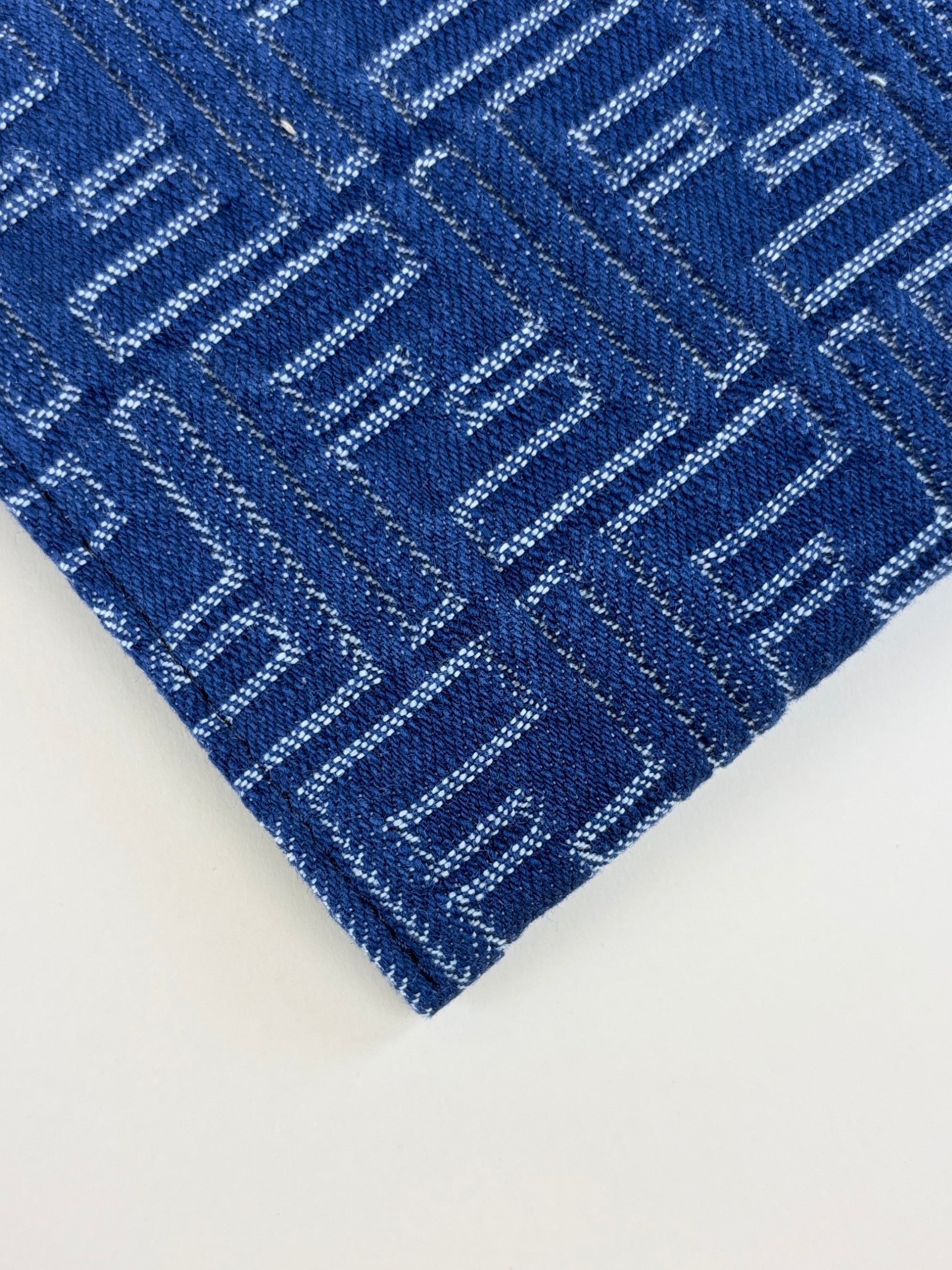 Fendi Blue Denim FF Jacquard Medium Flat Pouch
