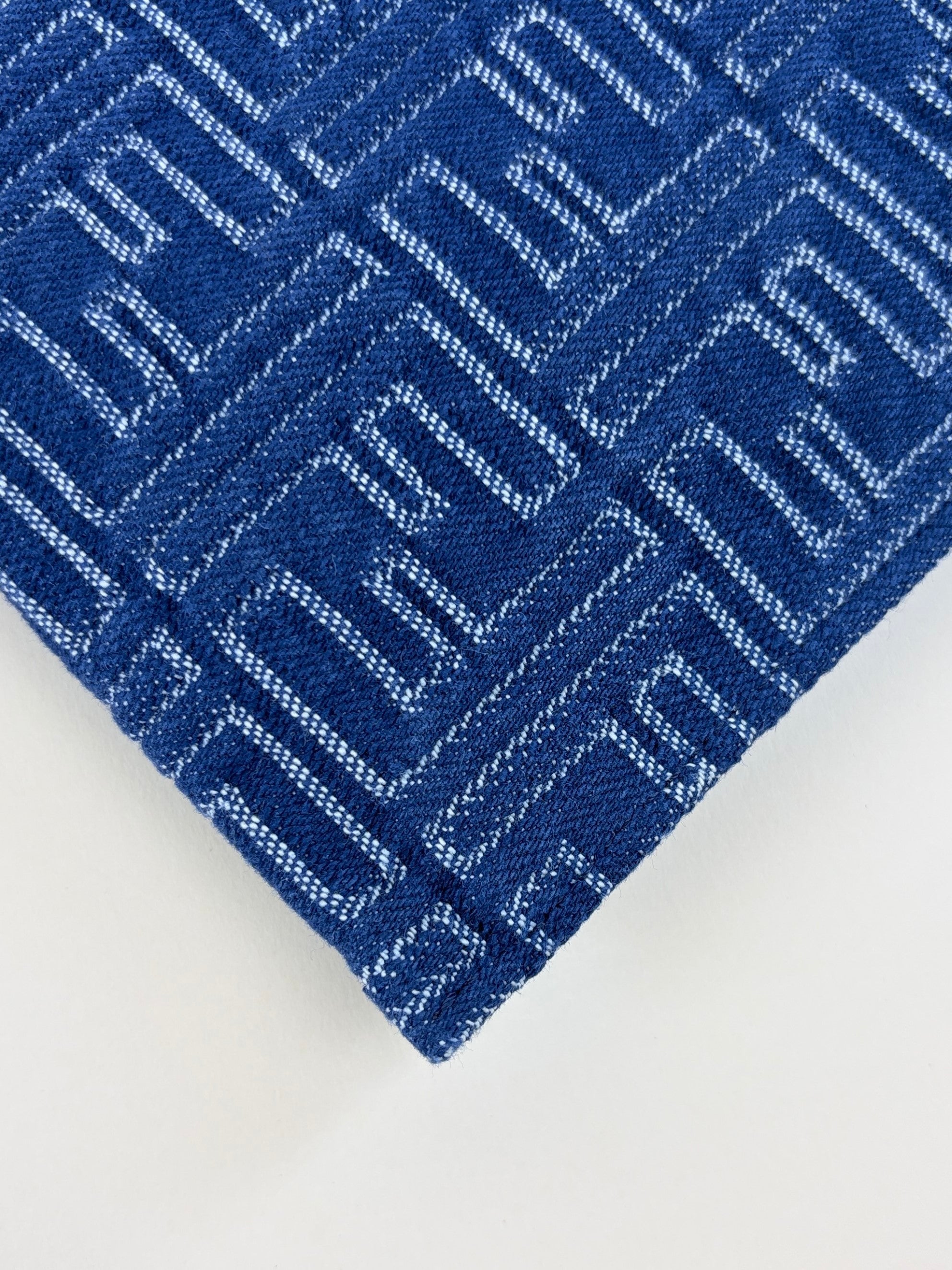 Fendi Blue Denim FF Jacquard Medium Flat Pouch