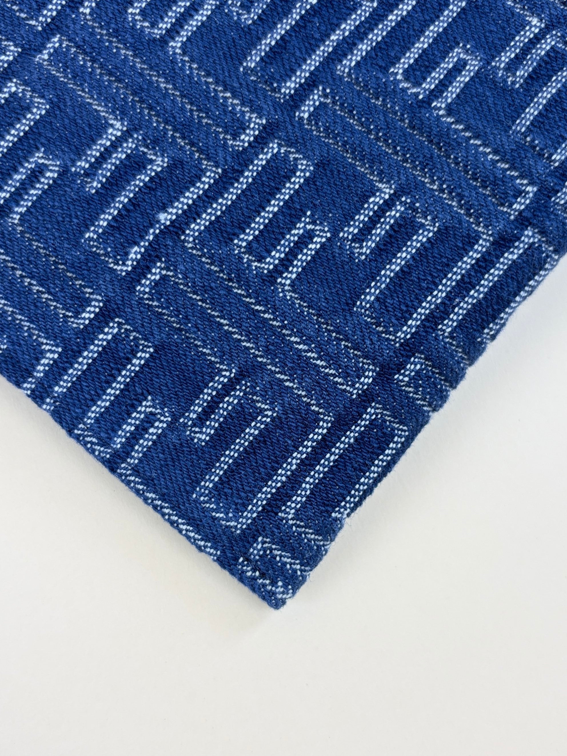 Fendi Blue Denim FF Jacquard Medium Flat Pouch