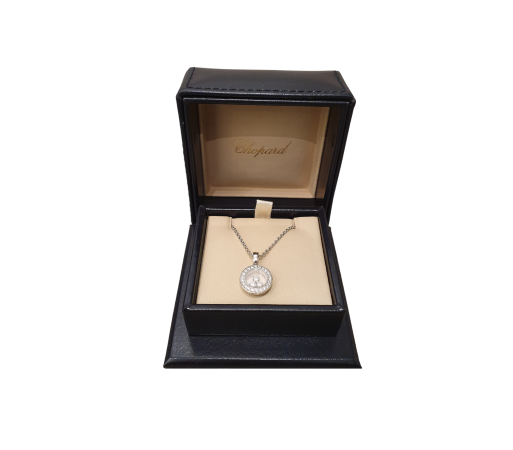 Chopard 18K White Gold Diamond Happy Icons Necklace