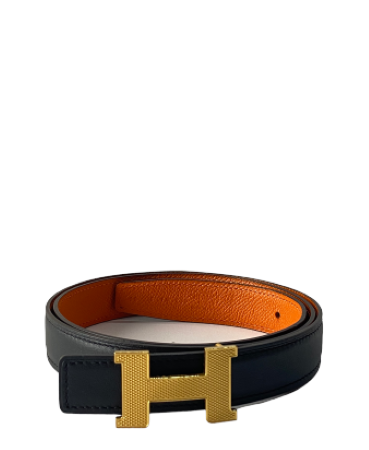 Hermes Black H Buckle Belt