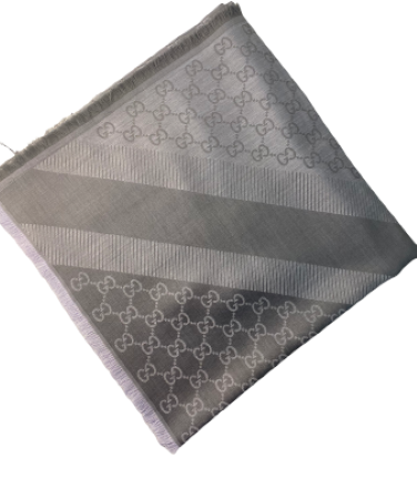 Gucci Light Grey GG Print Scarf