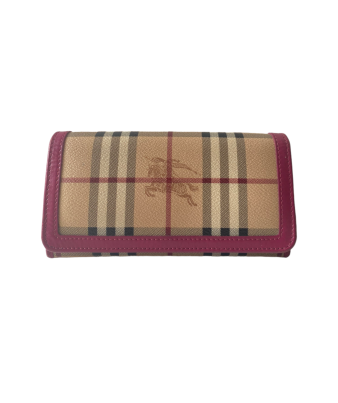 Burberry Pink Haymarket Long Wallet