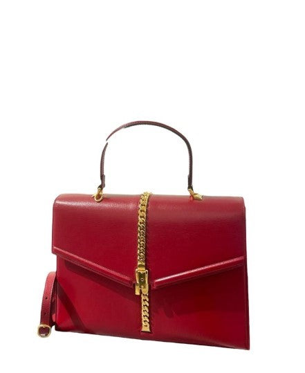 Gucci Red Sylvie 1969 Top Handle Bag