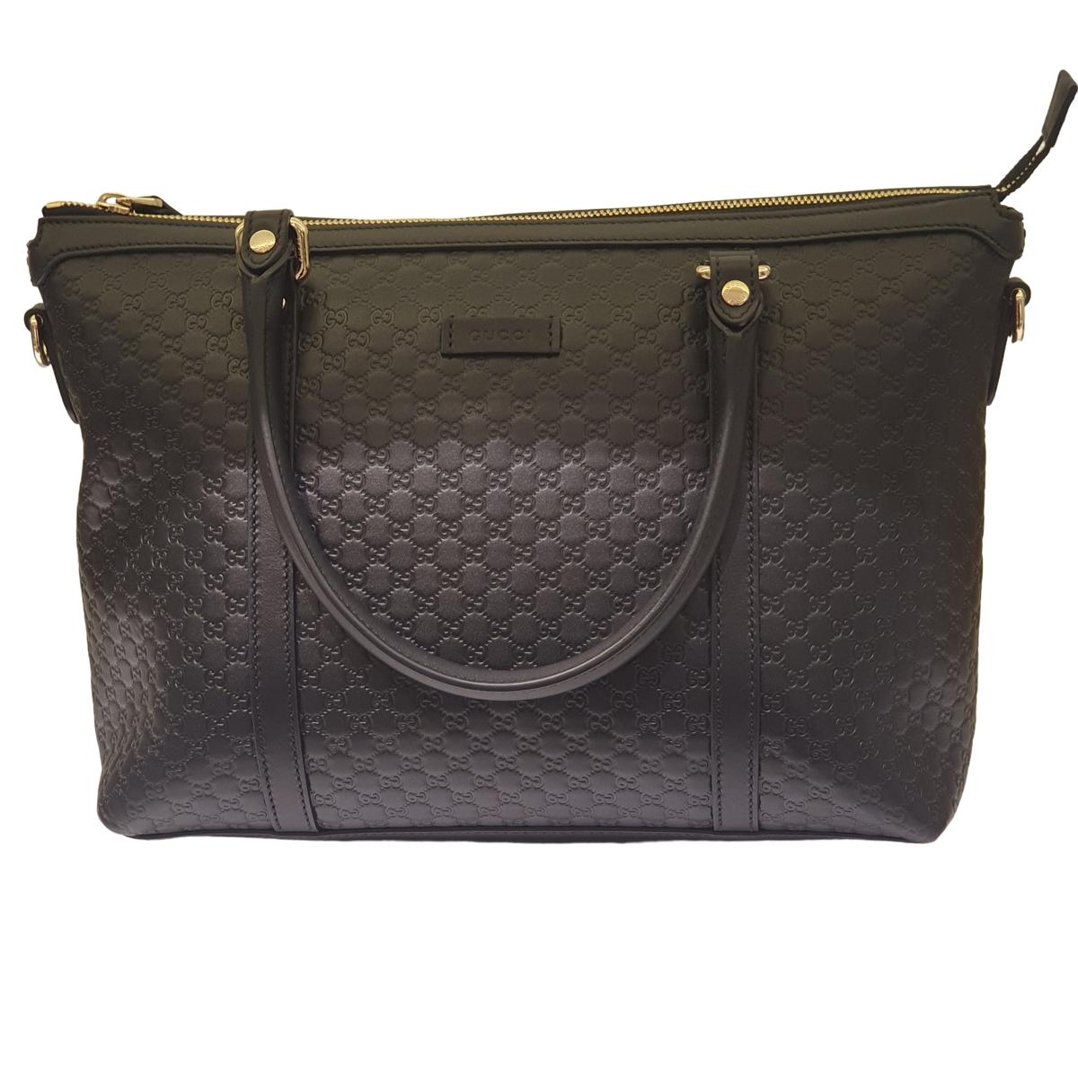 Gucci Black GG Microguccissima Convertible Satchel Bag